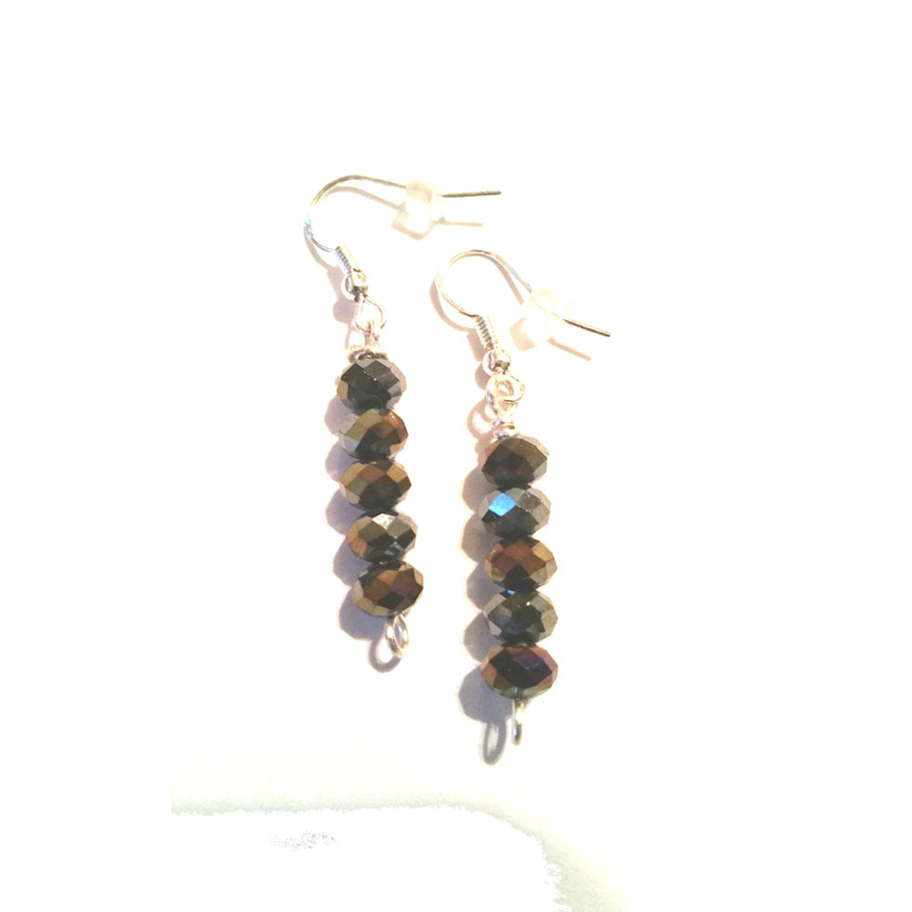 jet black beaded earrings for women