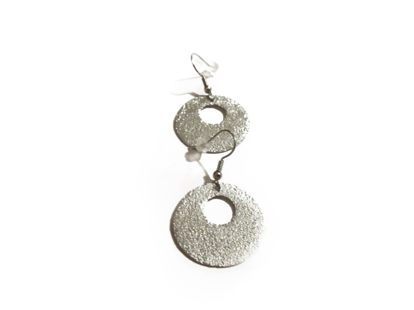 Handmade Silver Hammered Dangle Earrings