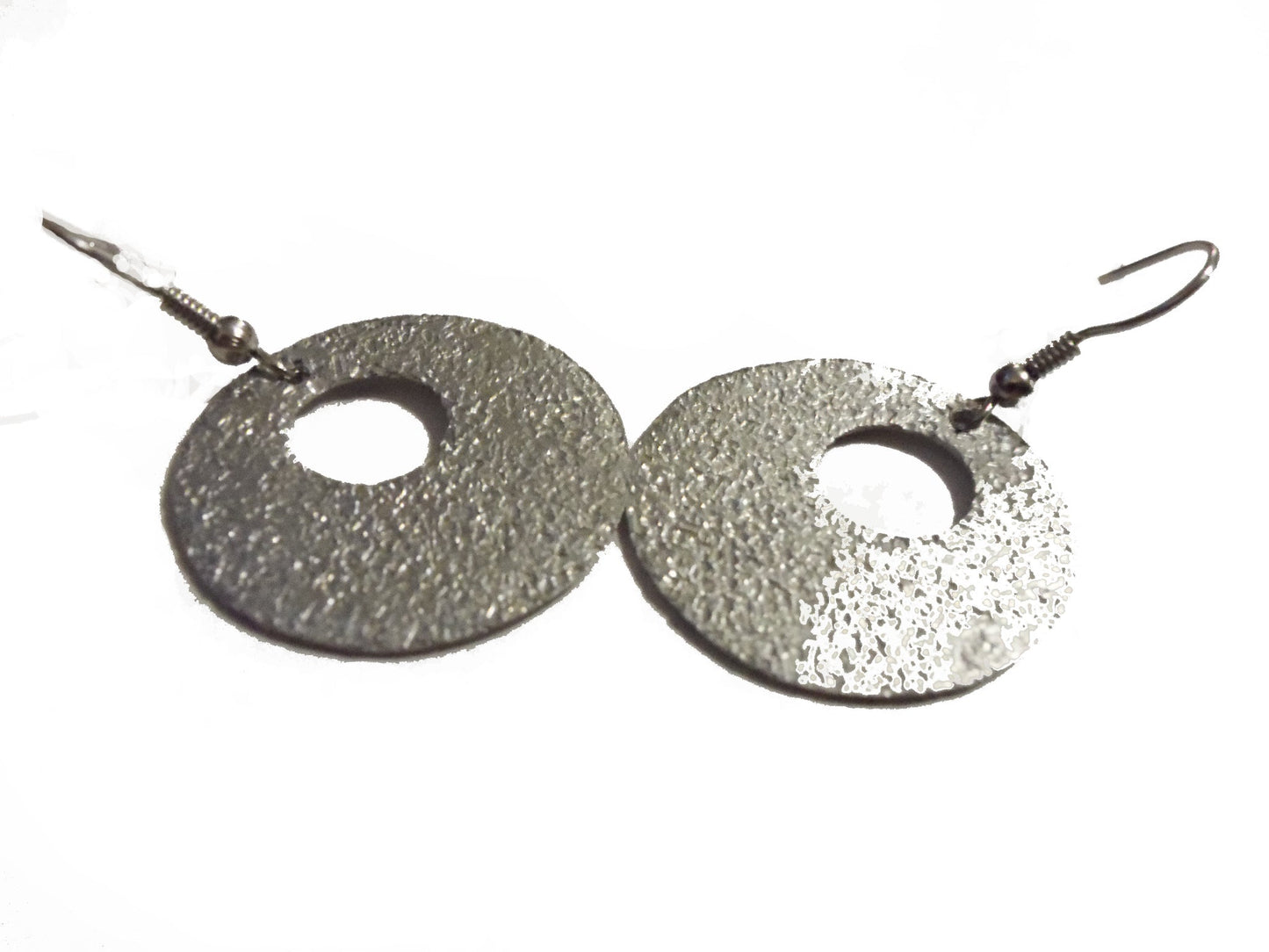Handmade Silver Hammered Dangle Earrings