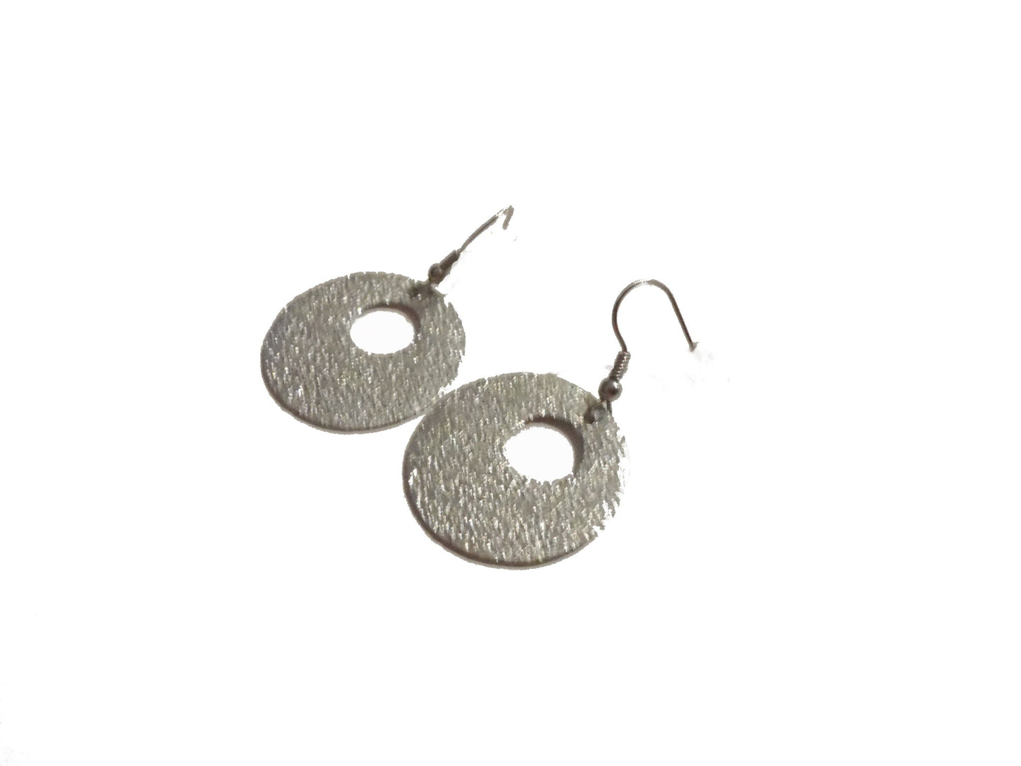 Handmade Silver Hammered Dangle Earrings