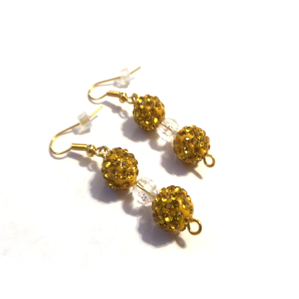 gold shamballa earrings