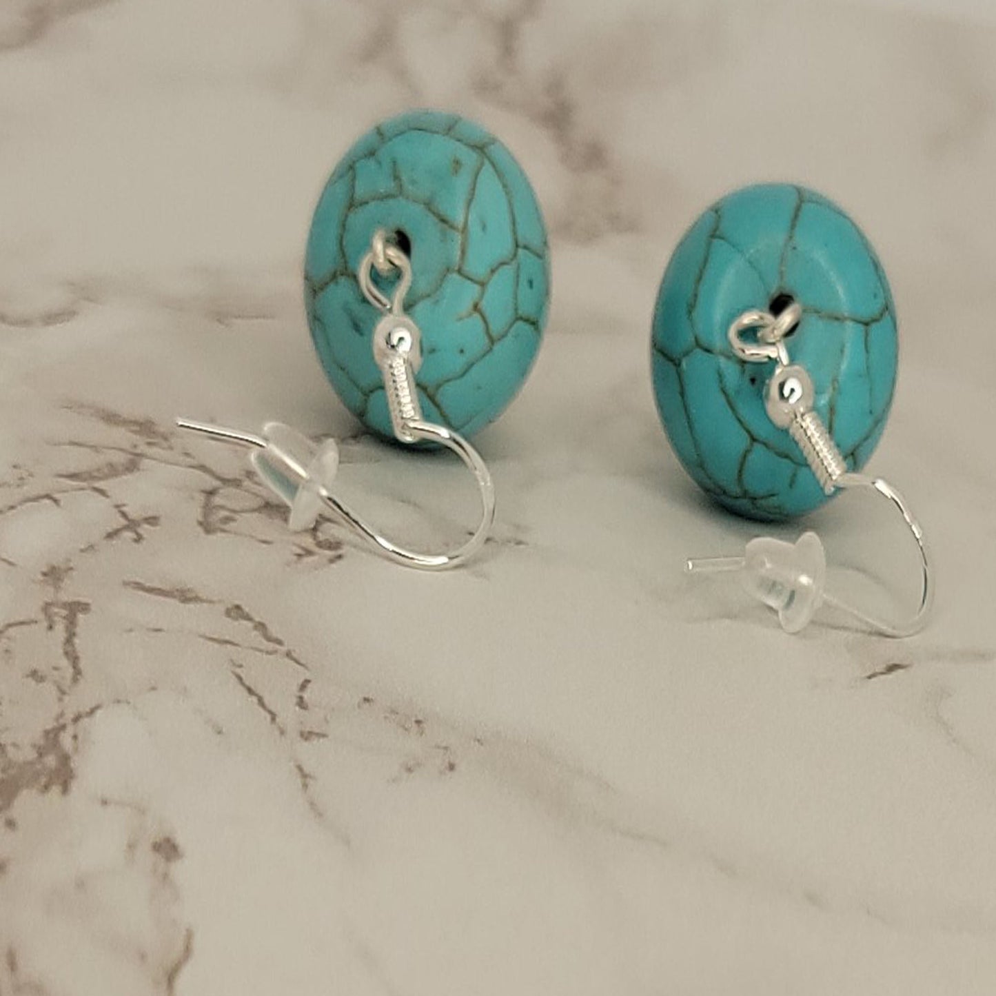 Turquoise Pearl Dangle Earrings - One Of A Kind