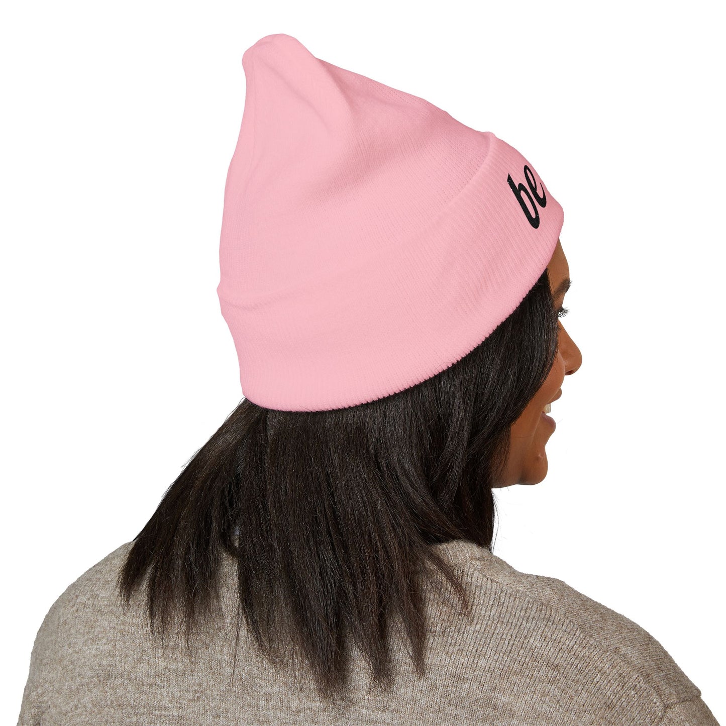 Be Still Embroidered Beanie – Minimalist Faith-Inspired Cuffed Knit Hat for Women & Men