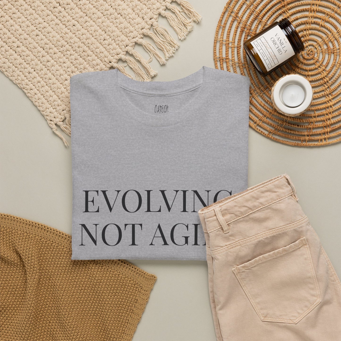 Evolving Not Aging T-Shirt | Inspirational Growth Mindset Graphic Tee for Women & Men