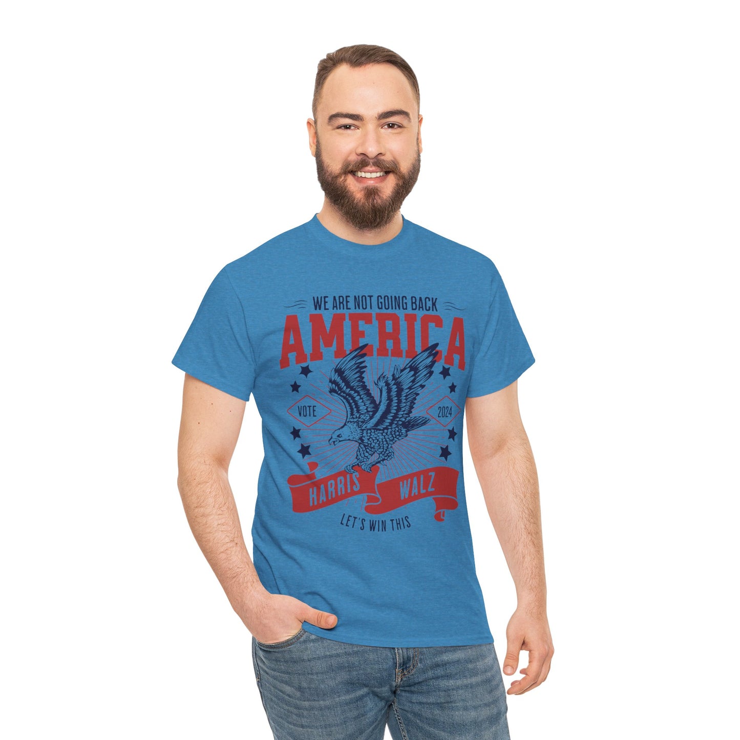 Harris Walz 2024 T-Shirt for Men - We are Not Going Back - Let's Win This