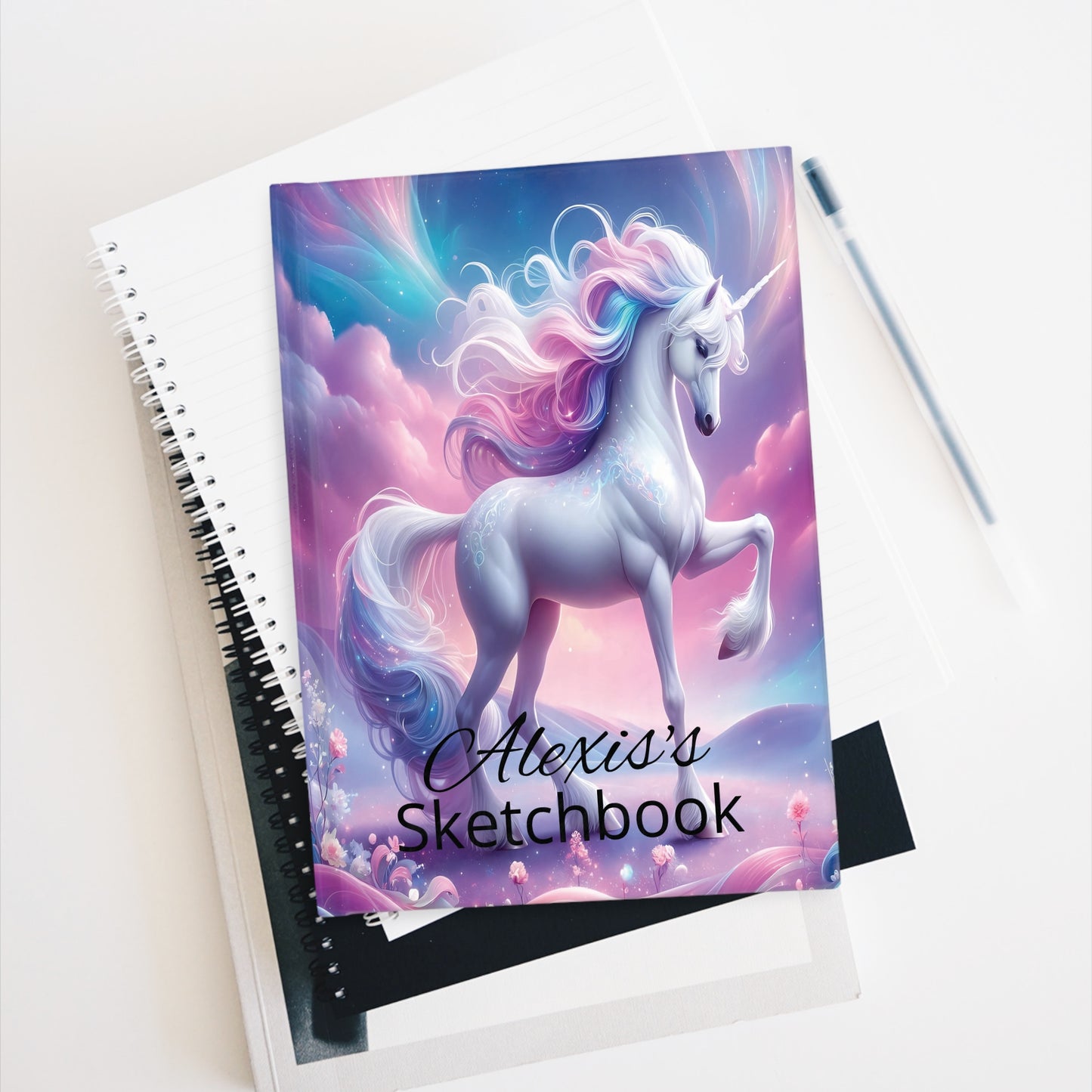 Customizable Unicorn Sketchbook and Journal for Kids