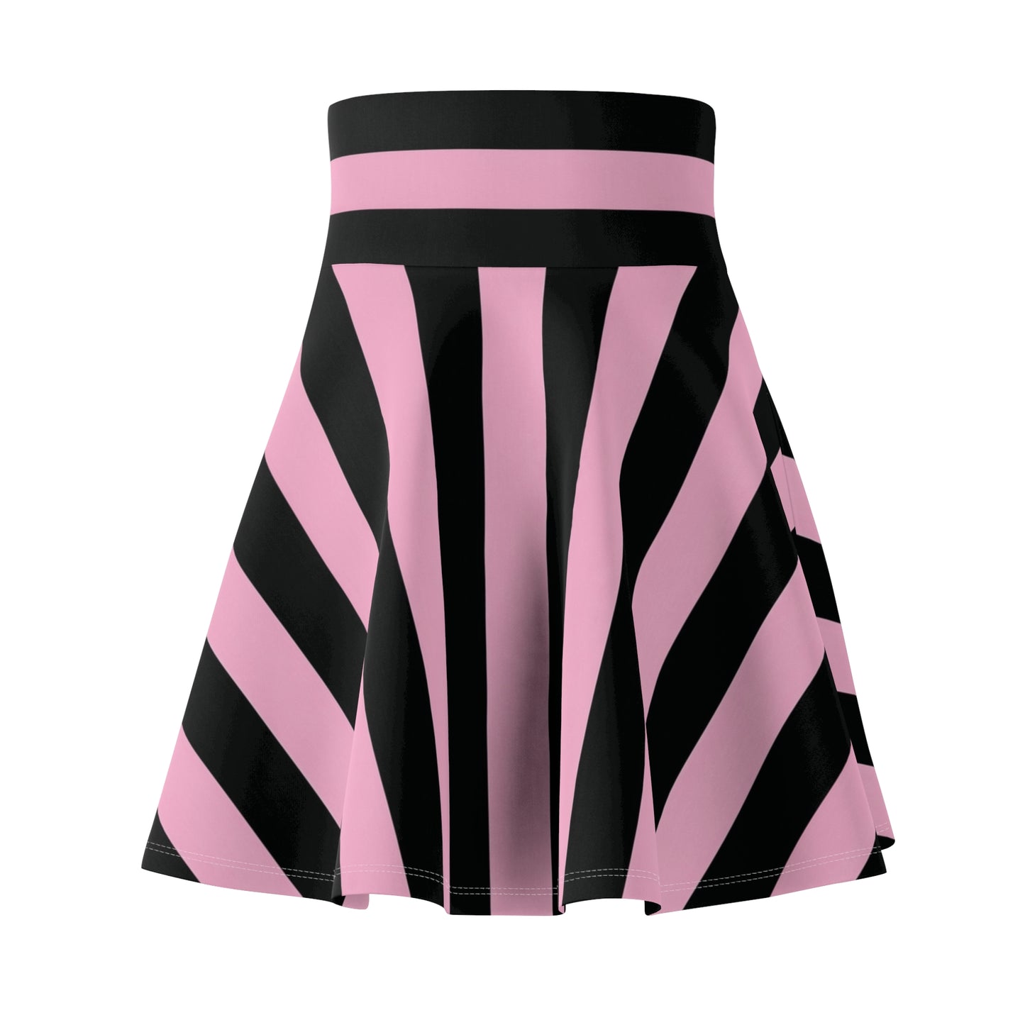 Skirt with pink and black zebra pattern on a white background