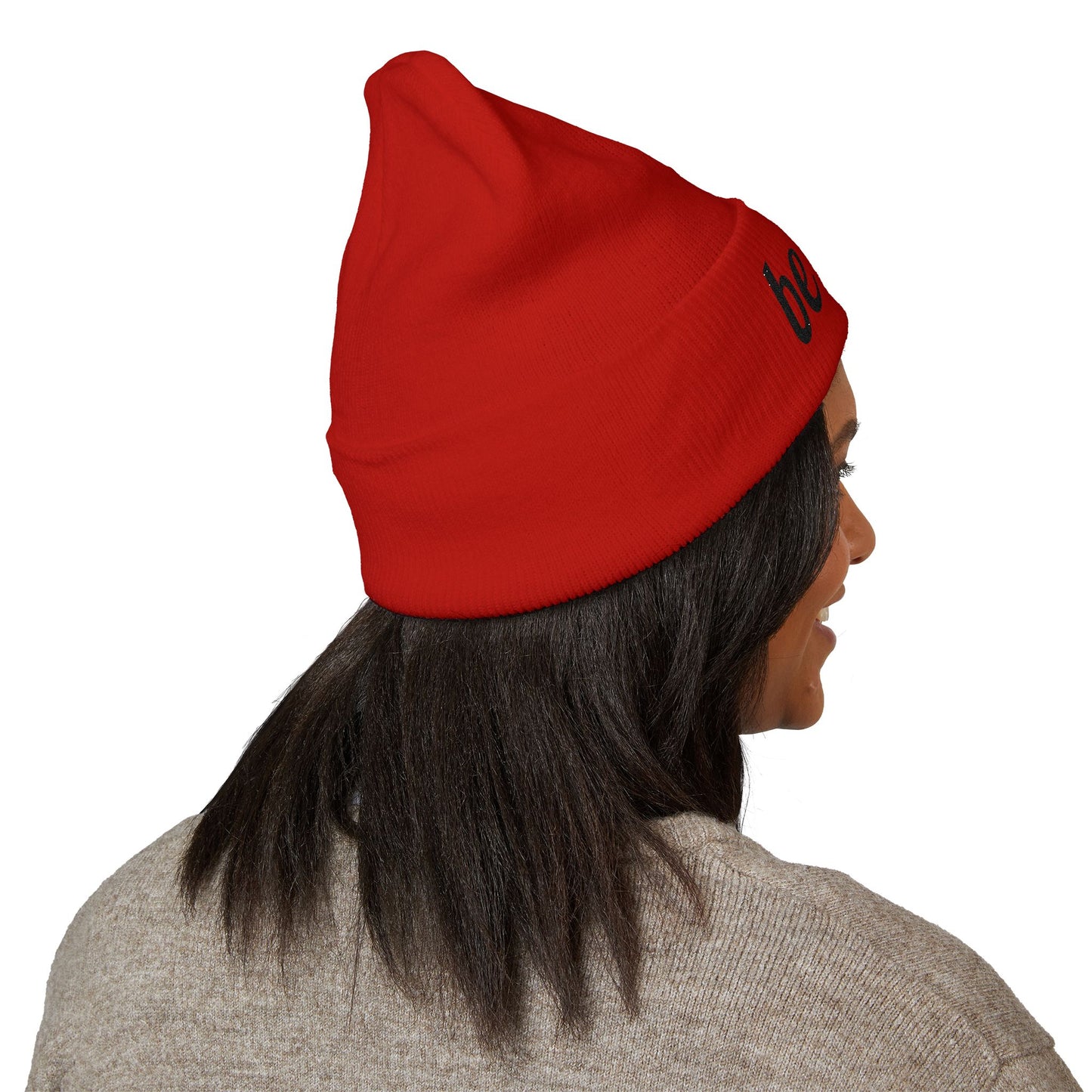 Be Still Embroidered Beanie – Minimalist Faith-Inspired Cuffed Knit Hat for Women & Men