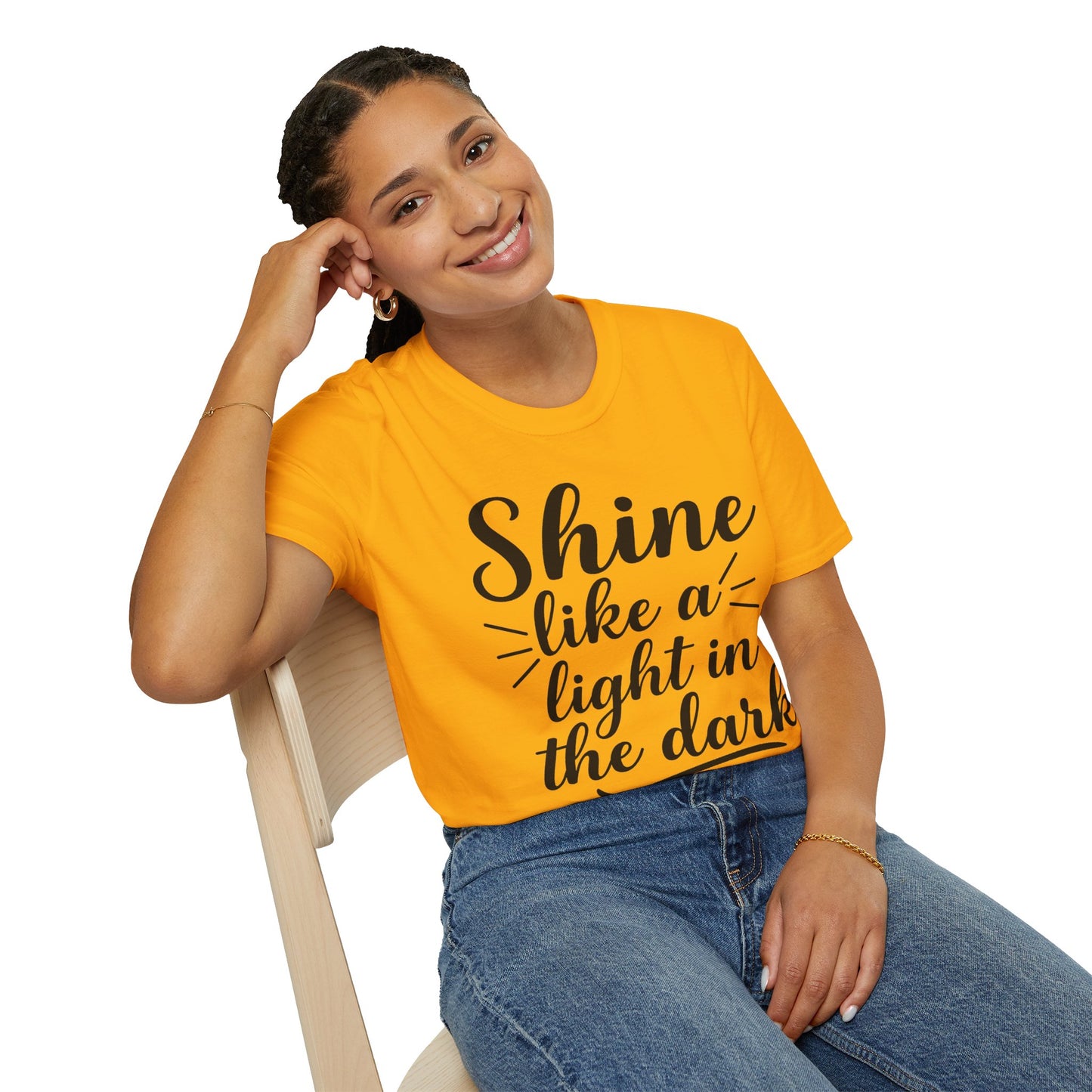 Inspirational T-Shirt for Women- 'Shine Like a Light in the Dark'