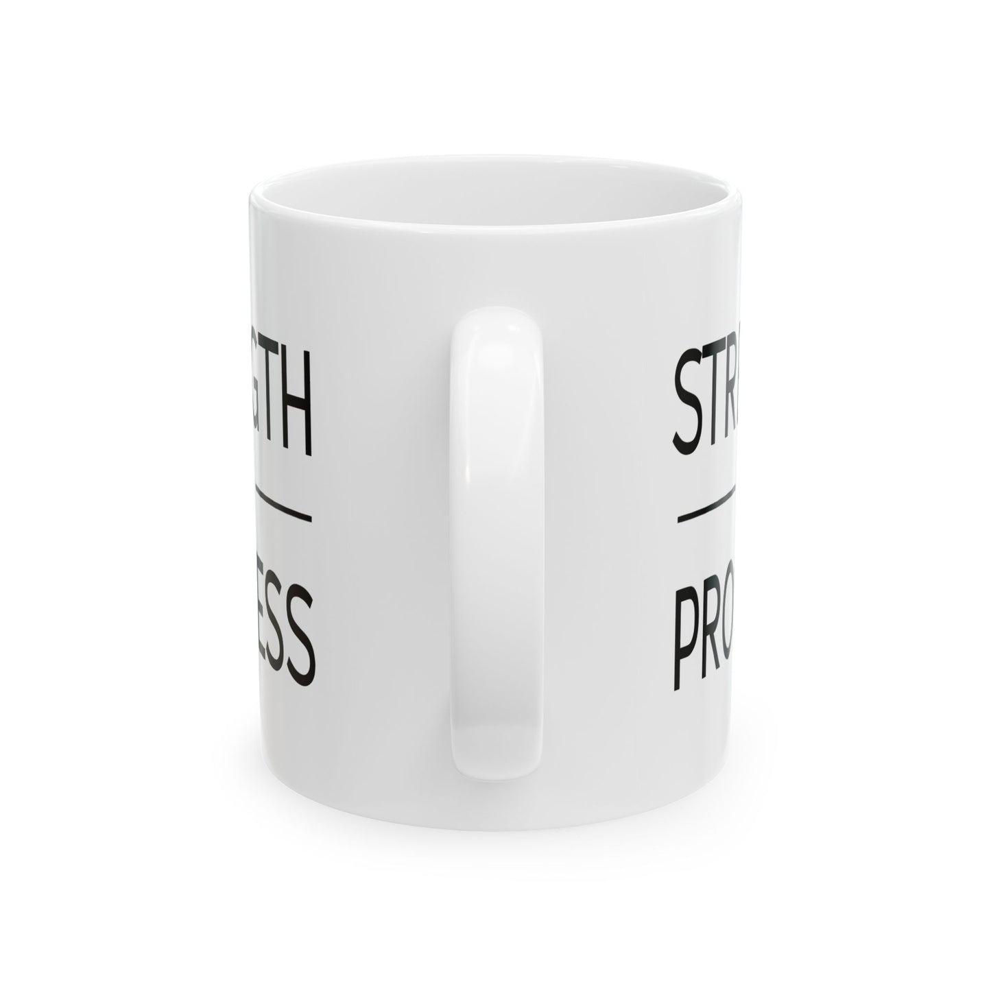 Inspirational Ceramic Mug - Strength in Progress - Perfect Gift for Fitness Enthusiasts