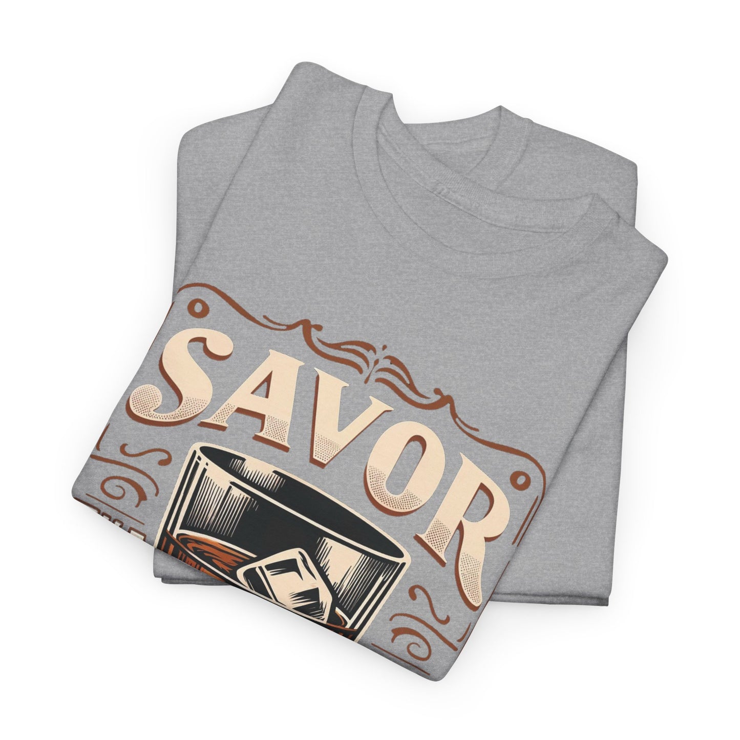 Savor the Moment Heavy Cotton Tee for Women - Perfect Gift for Whiskey Lovers