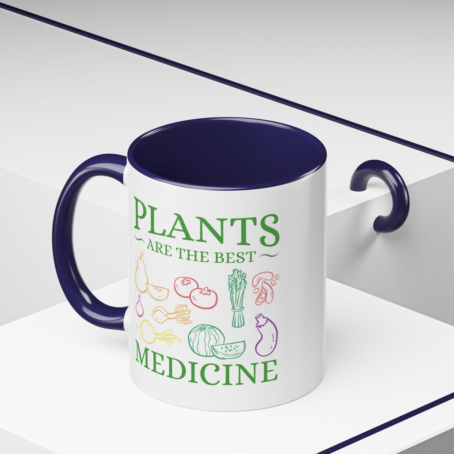 Green Therapy - Plants Are the Best Medicine Inner Color Coffee Mug (11, 15oz)