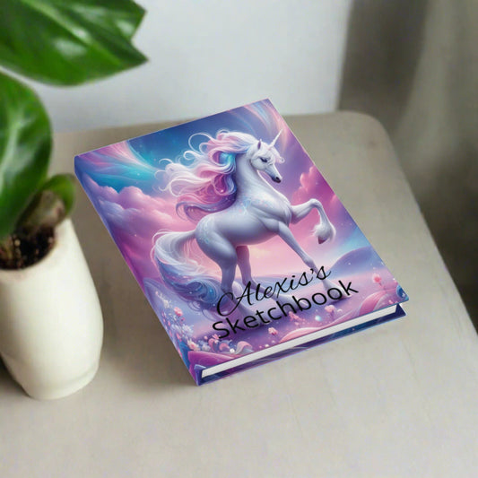 personalized unicorn sketchbook