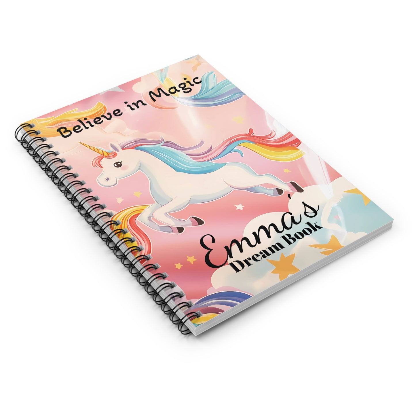 Magical Unicorn Spiral Notebook - 'Believe in Magic' Personal Dream Journal