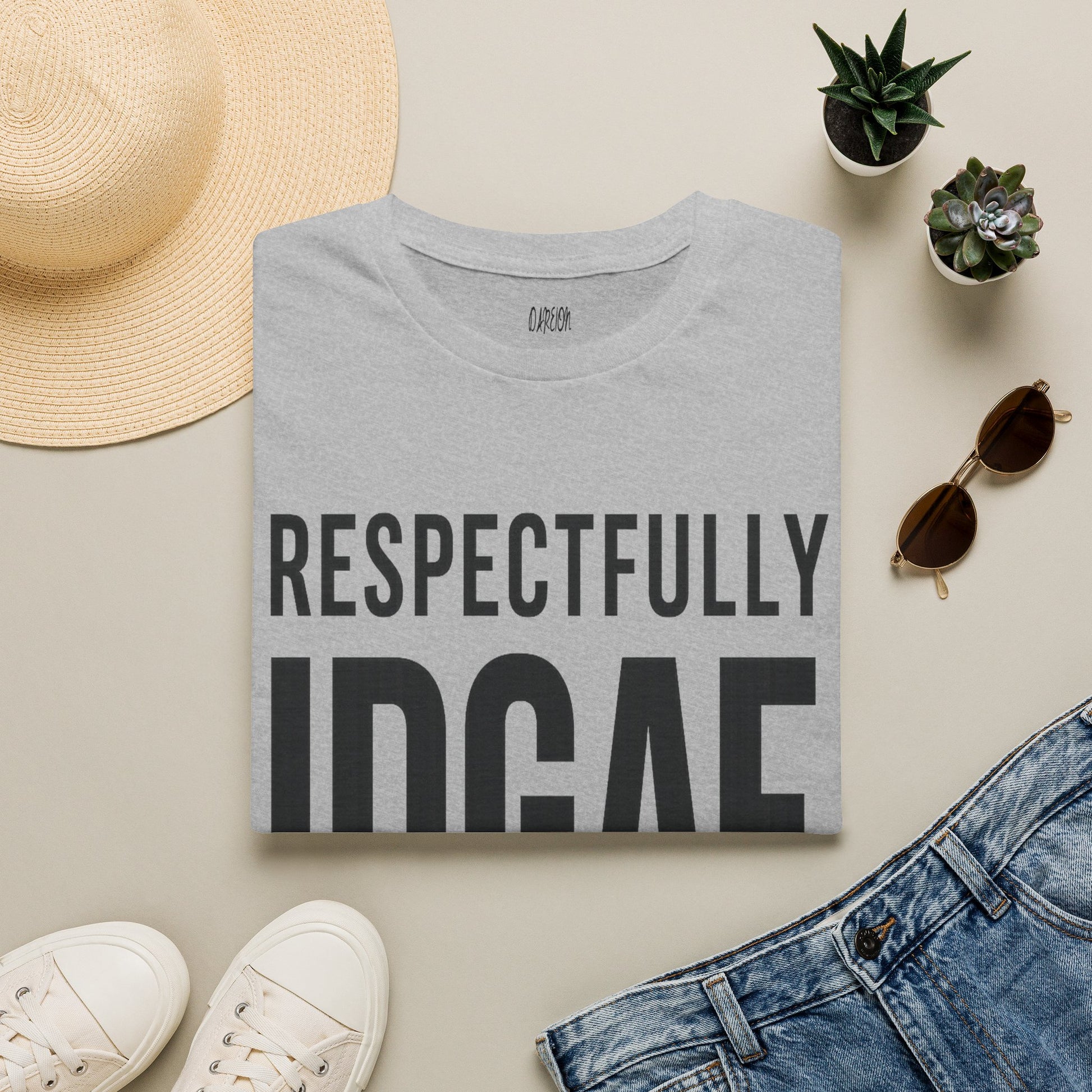Gray T-Shirt Respectfully IDGAF
