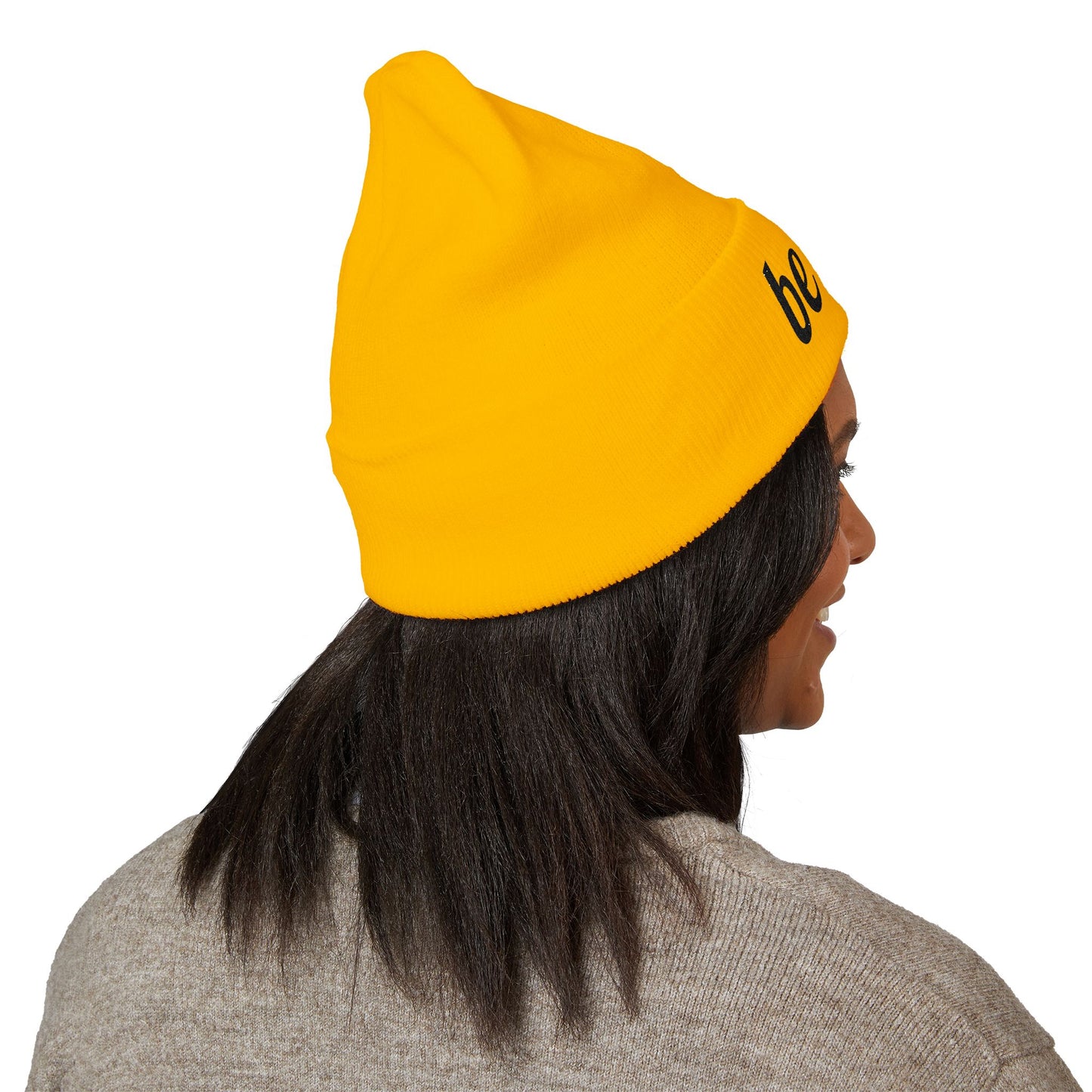 Be Still Embroidered Beanie – Minimalist Faith-Inspired Cuffed Knit Hat for Women & Men