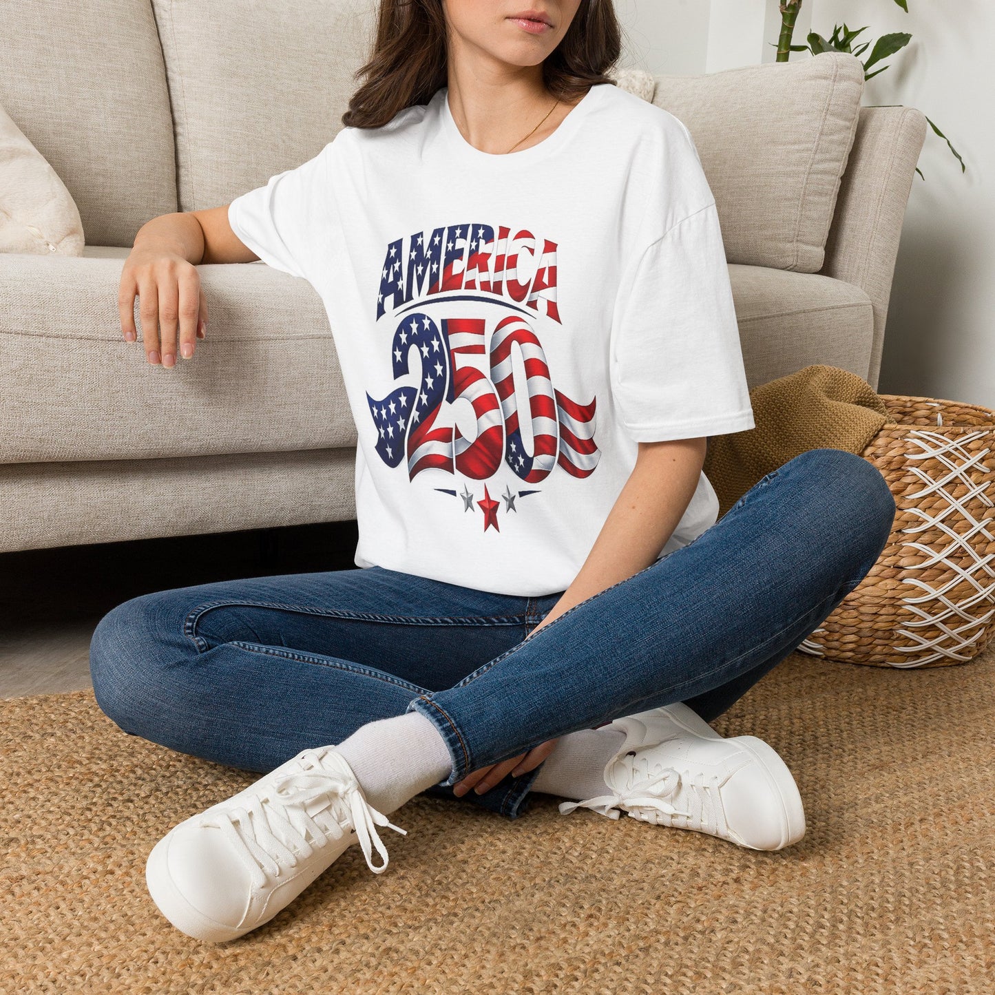 America 250 Flag Graphic T-Shirt — Patriotic 4th of July Tee
