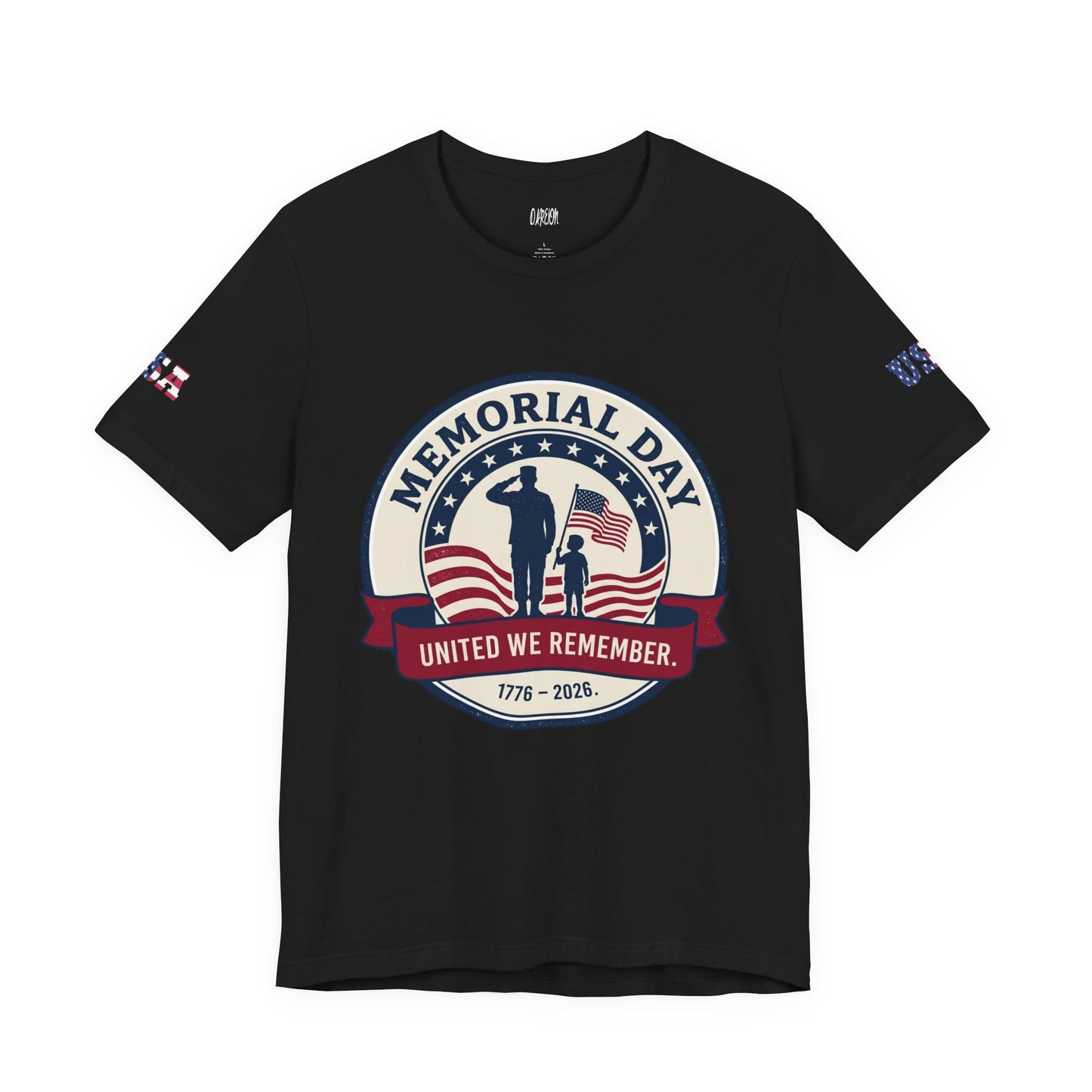 USA Memorial Day 1776–2026 USA 250 Distressed Emblem Tee | Patriotic Red White and Blue T-Shirt