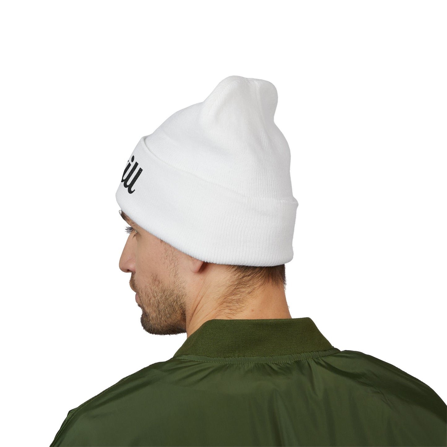 Be Still Embroidered Beanie – Minimalist Faith-Inspired Cuffed Knit Hat for Women & Men