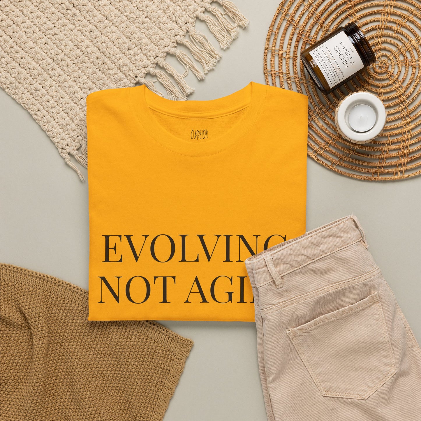 Evolving Not Aging T-Shirt | Inspirational Growth Mindset Graphic Tee for Women & Men
