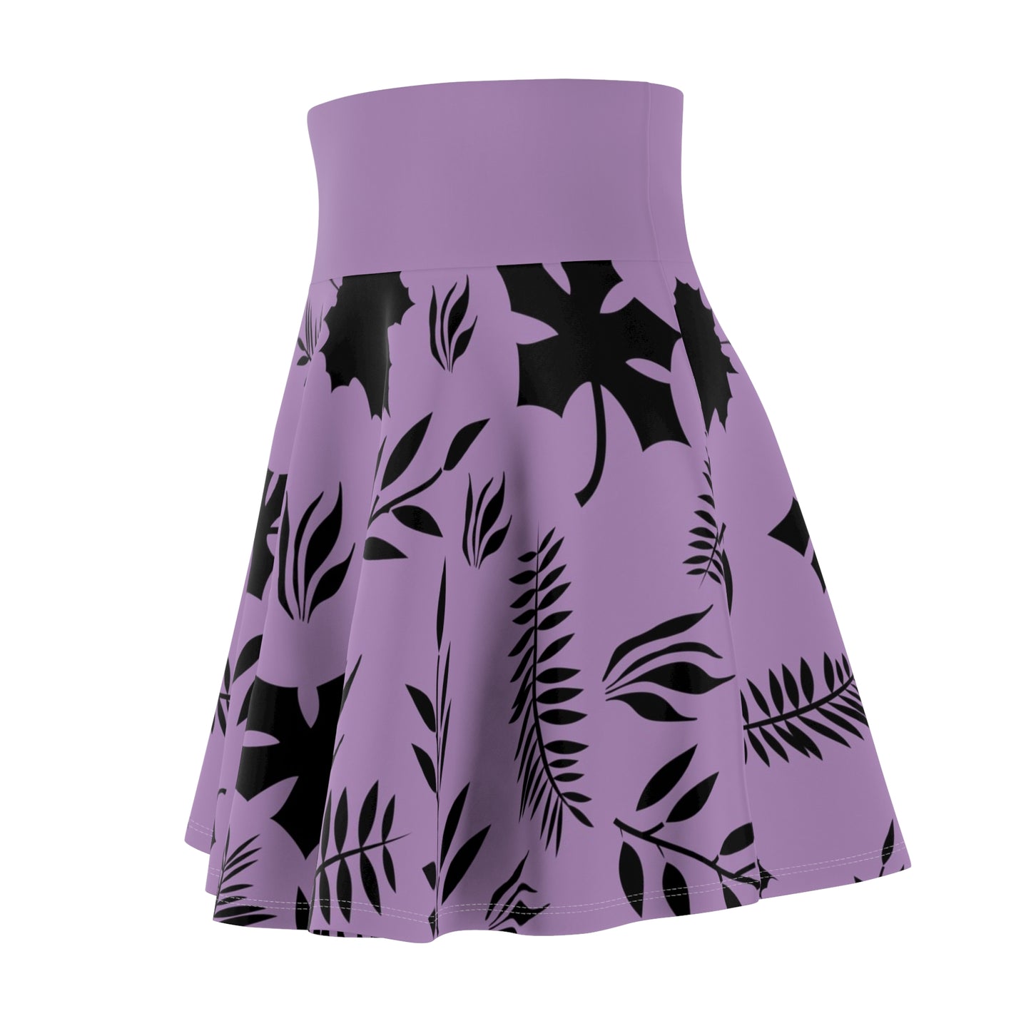 Fashionable Purple Leaf Skater Skirt