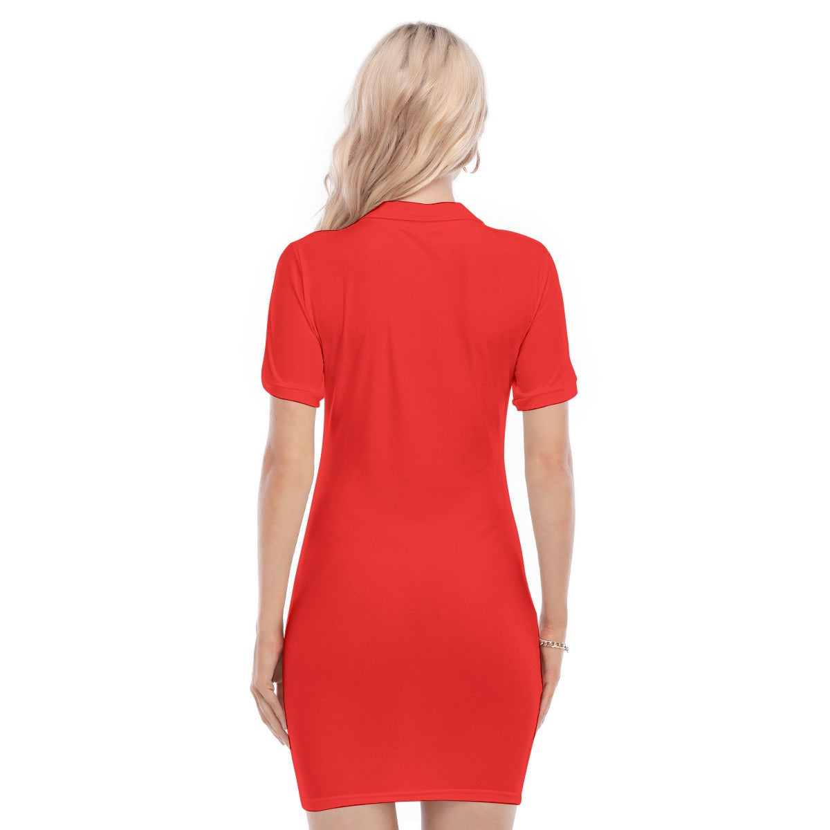 Red Polo Collar Dress