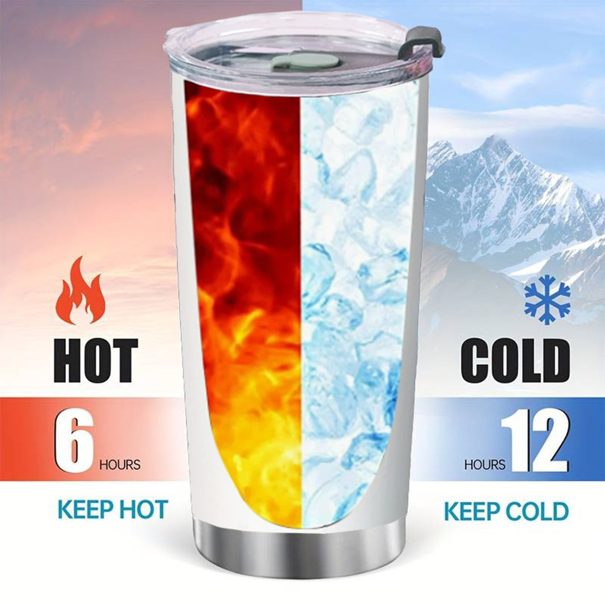 20oz Holiday Botanical Tumbler with Sliding Lid – Festive Red Berries & Evergreen Design