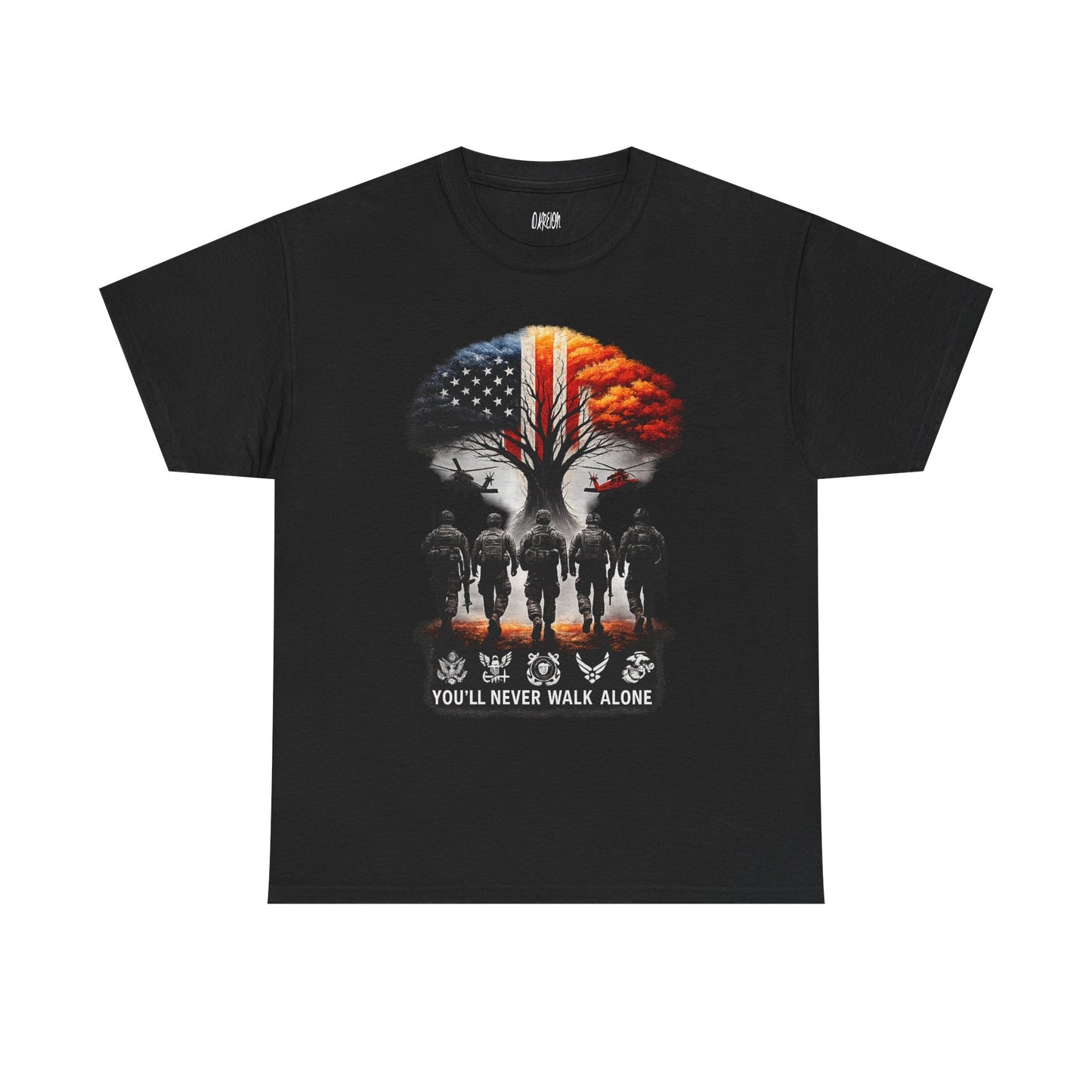 Veteran Memorial T-Shirt – "You'll Never Walk Alone" American Patriotic Soldier Design | Veteran Support Tee