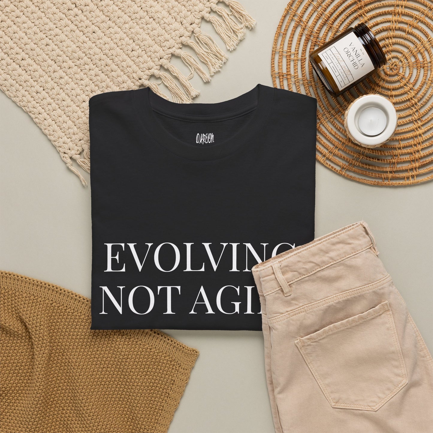 Evolving Not Aging T-Shirt | Inspirational Growth Mindset Graphic Tee for Women & Men