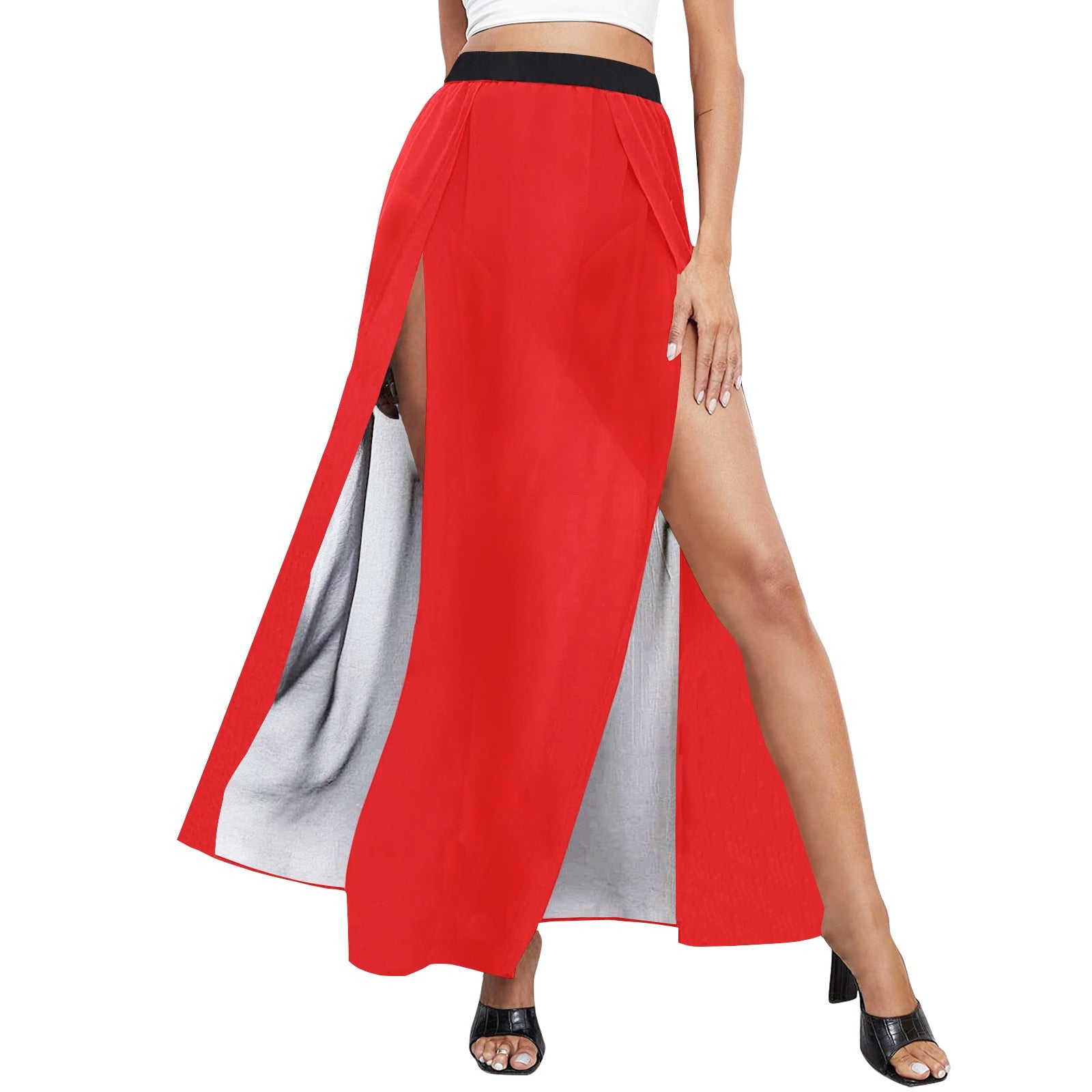 Red Beach Skirt with Slit