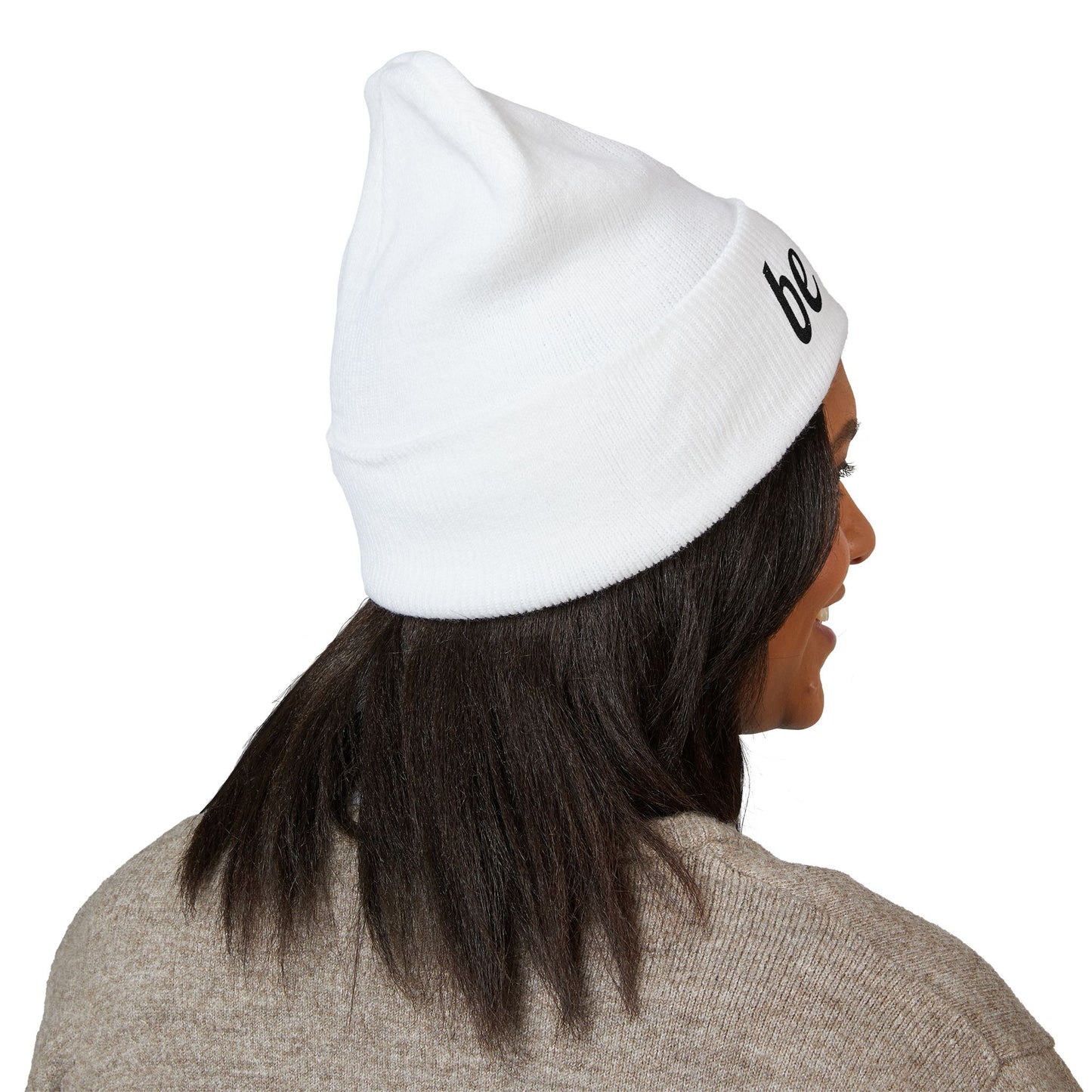 Be Still Embroidered Beanie – Minimalist Faith-Inspired Cuffed Knit Hat for Women & Men