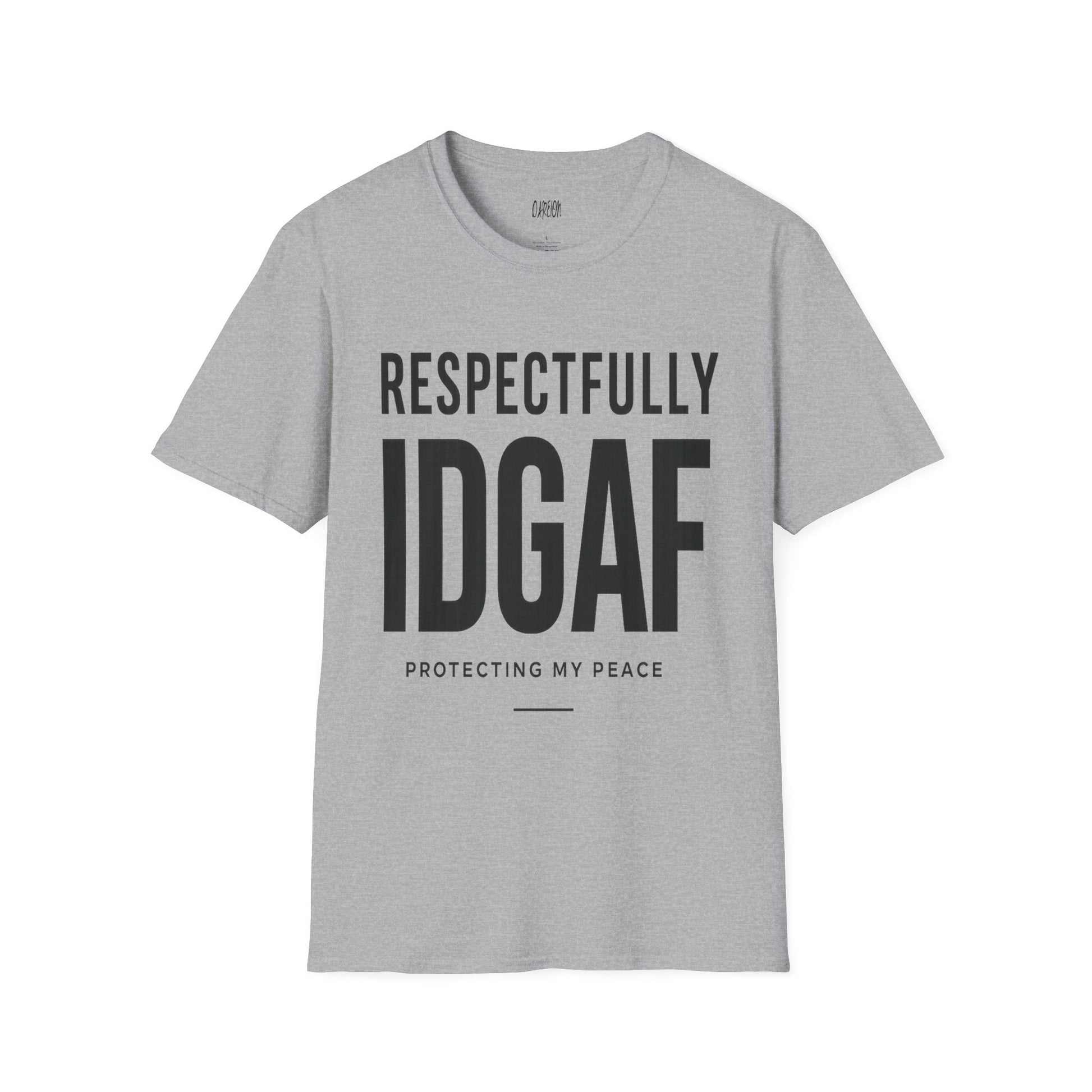 Gray T-Shirt Respectfully IDGAF