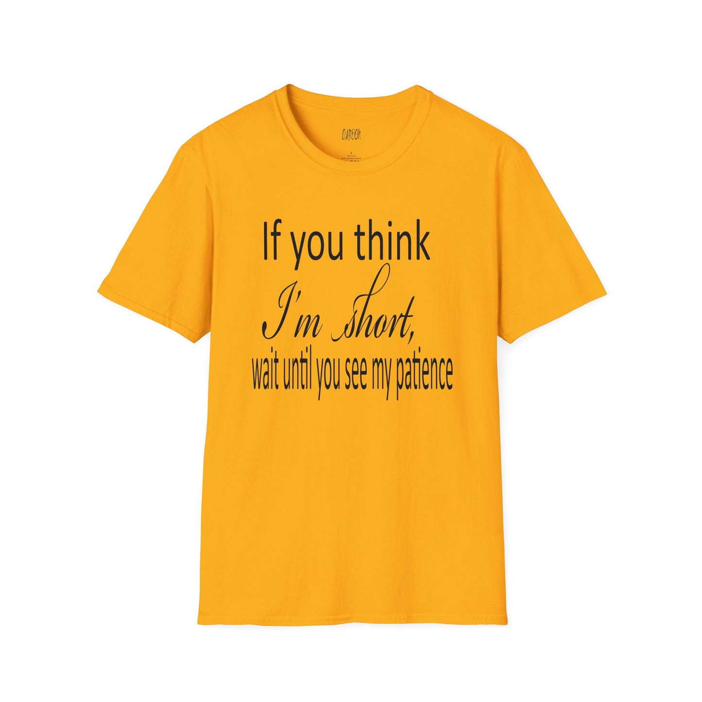 If You Think I'm Short Wait Until You See My Patience Softstyle Funny Sarcastic  T-Shirt