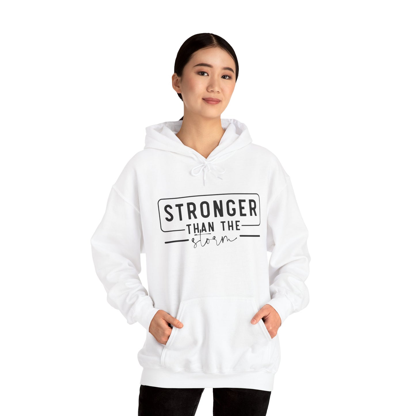 Stronger Than the Storm Hoodie - Sweatshirt for Resilience and Motivation