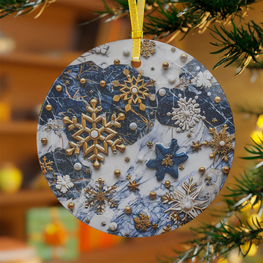 Elegant Snowflake Glass Ornaments for Holiday Decor