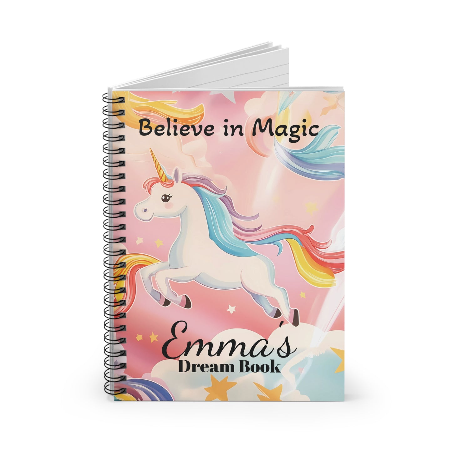 Magical Unicorn Spiral Notebook - 'Believe in Magic' Personal Dream Journal