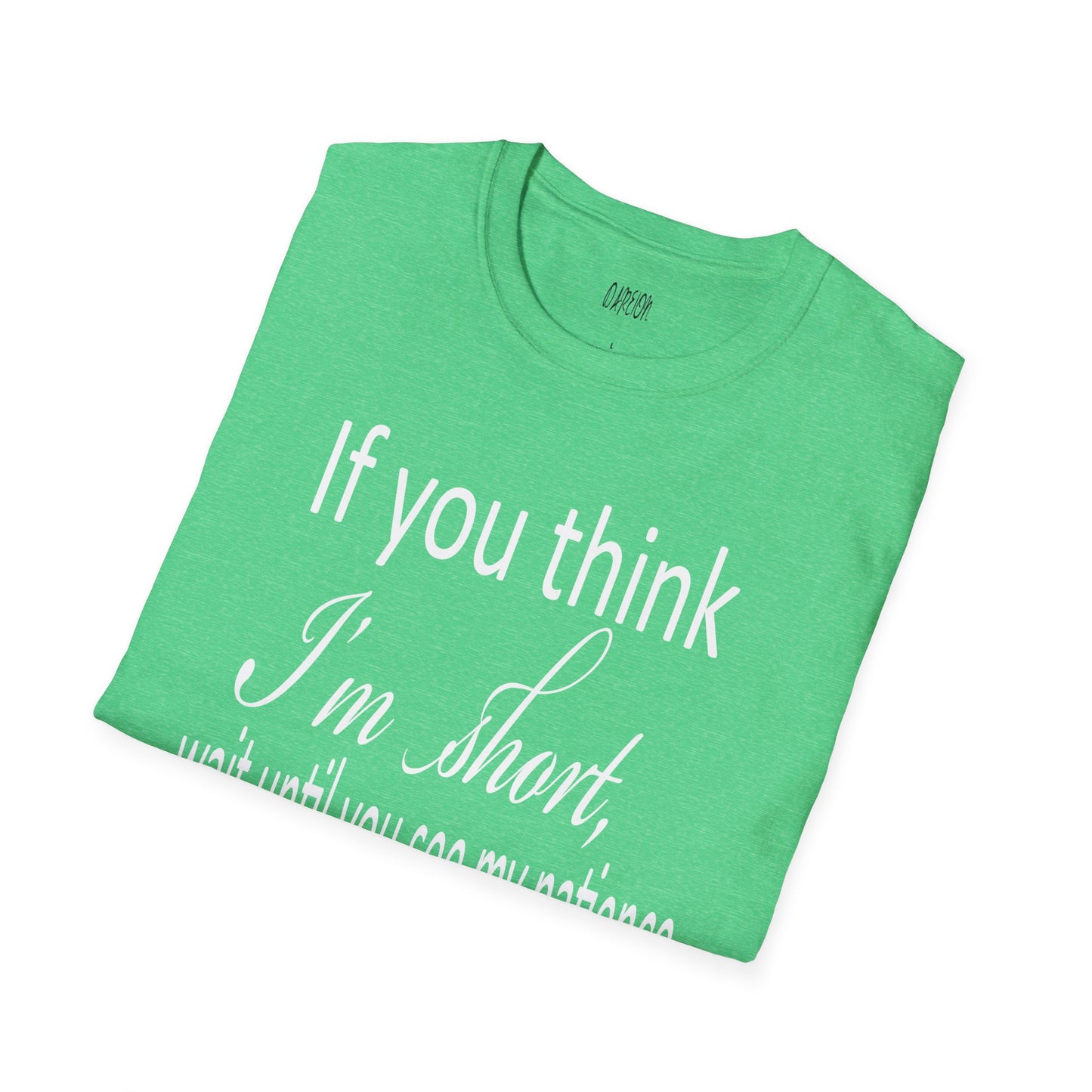 If You Think I'm Short Wait Until You See My Patience Softstyle Funny Sarcastic  T-Shirt