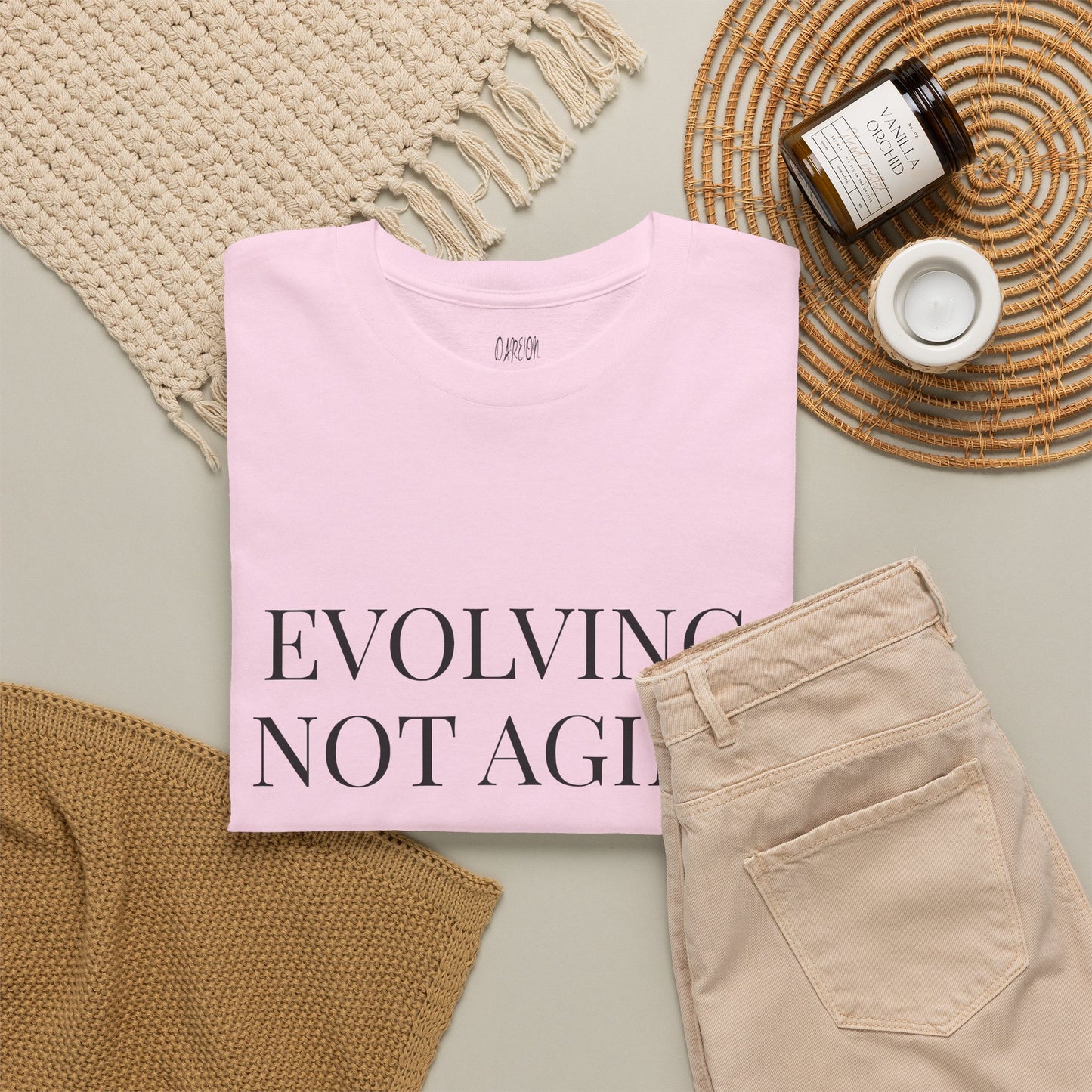 Evolving Not Aging T-Shirt | Inspirational Growth Mindset Graphic Tee for Women & Men