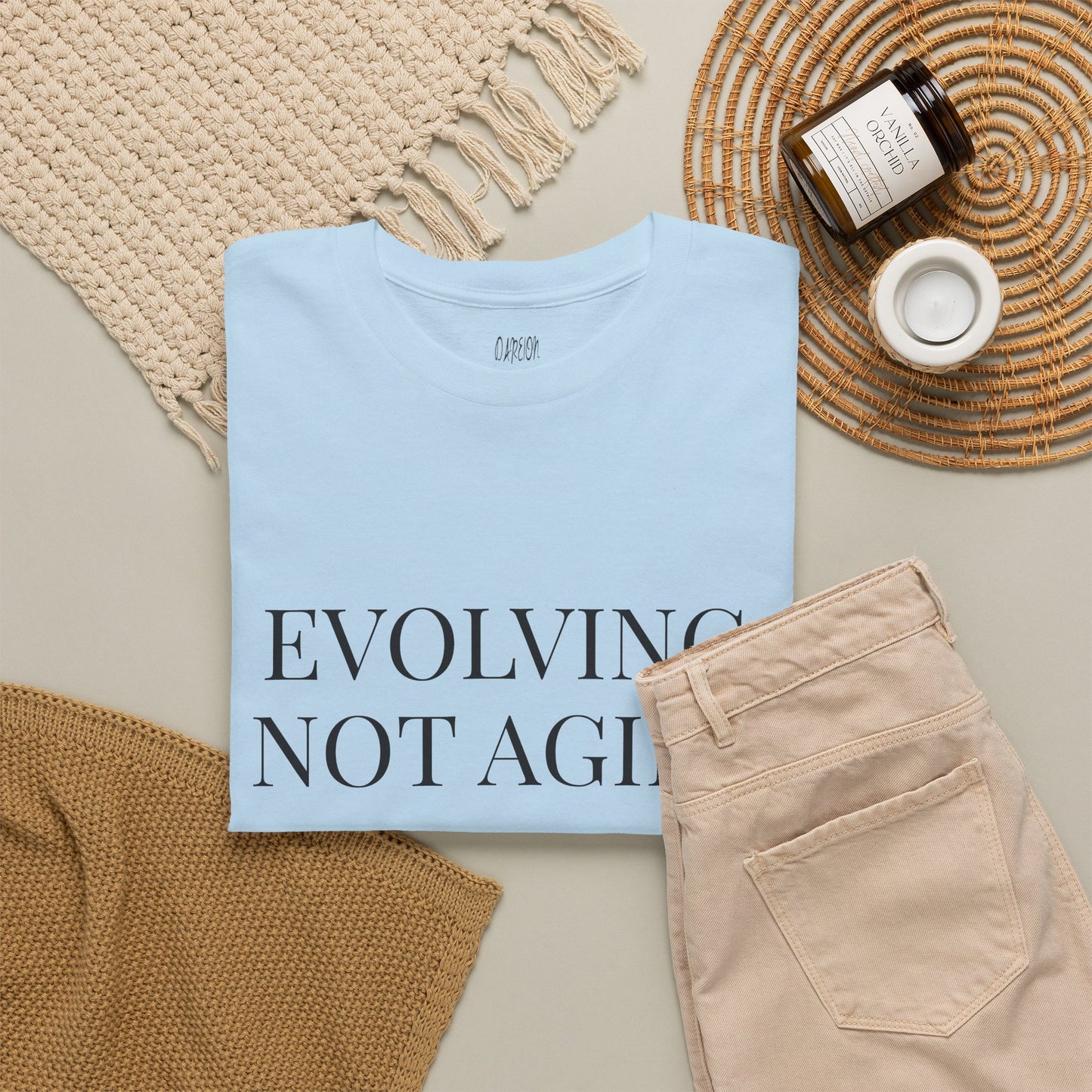Evolving Not Aging T-Shirt | Inspirational Growth Mindset Graphic Tee for Women & Men