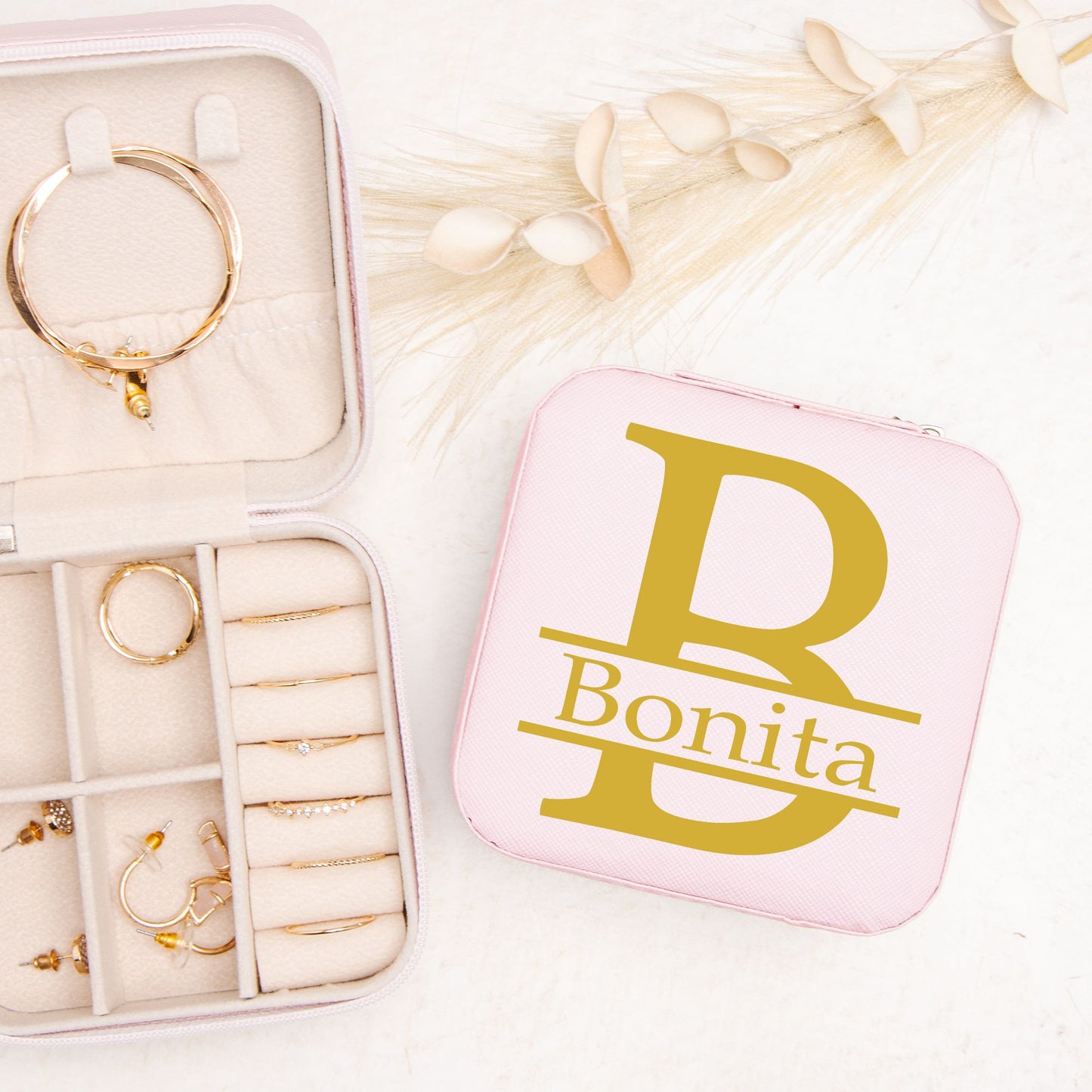 Personalized Monogram Jewelry Travel Case