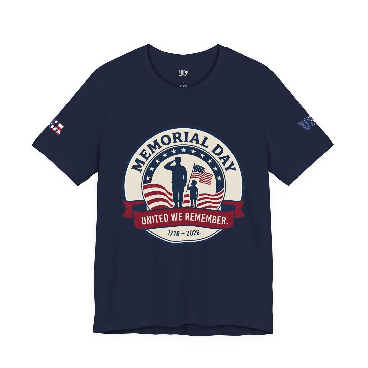 USA Memorial Day 1776–2026 USA 250 Distressed Emblem Tee | Patriotic Red White and Blue T-Shirt