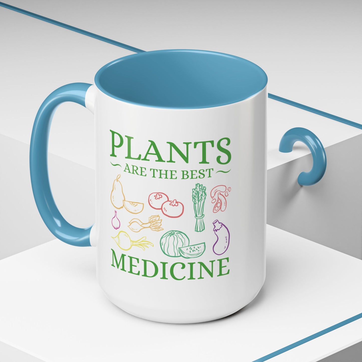 Green Therapy - Plants Are the Best Medicine Inner Color Coffee Mug (11, 15oz)