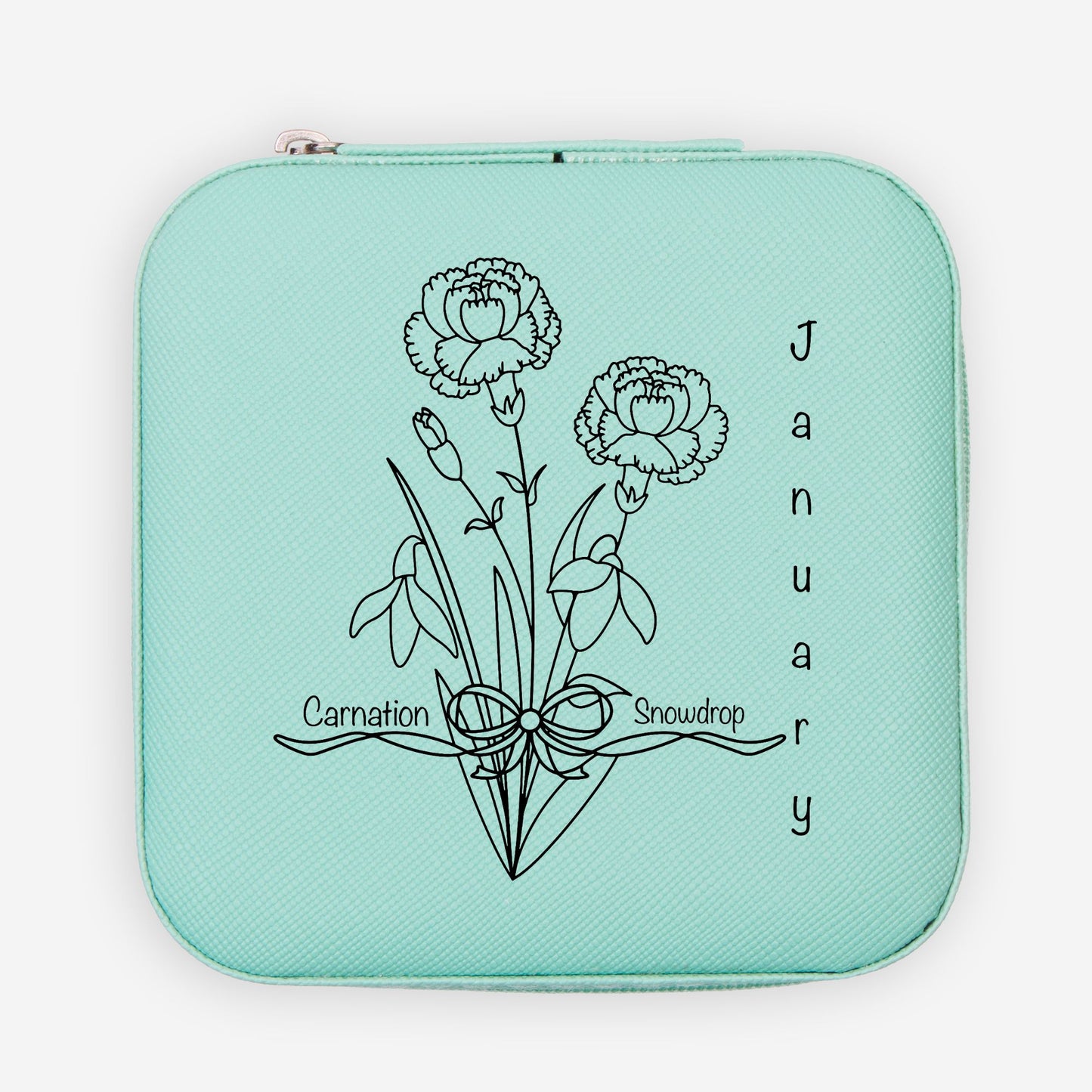 Zodiac Birth Flower Jewelry Case - Customizable Travel Box