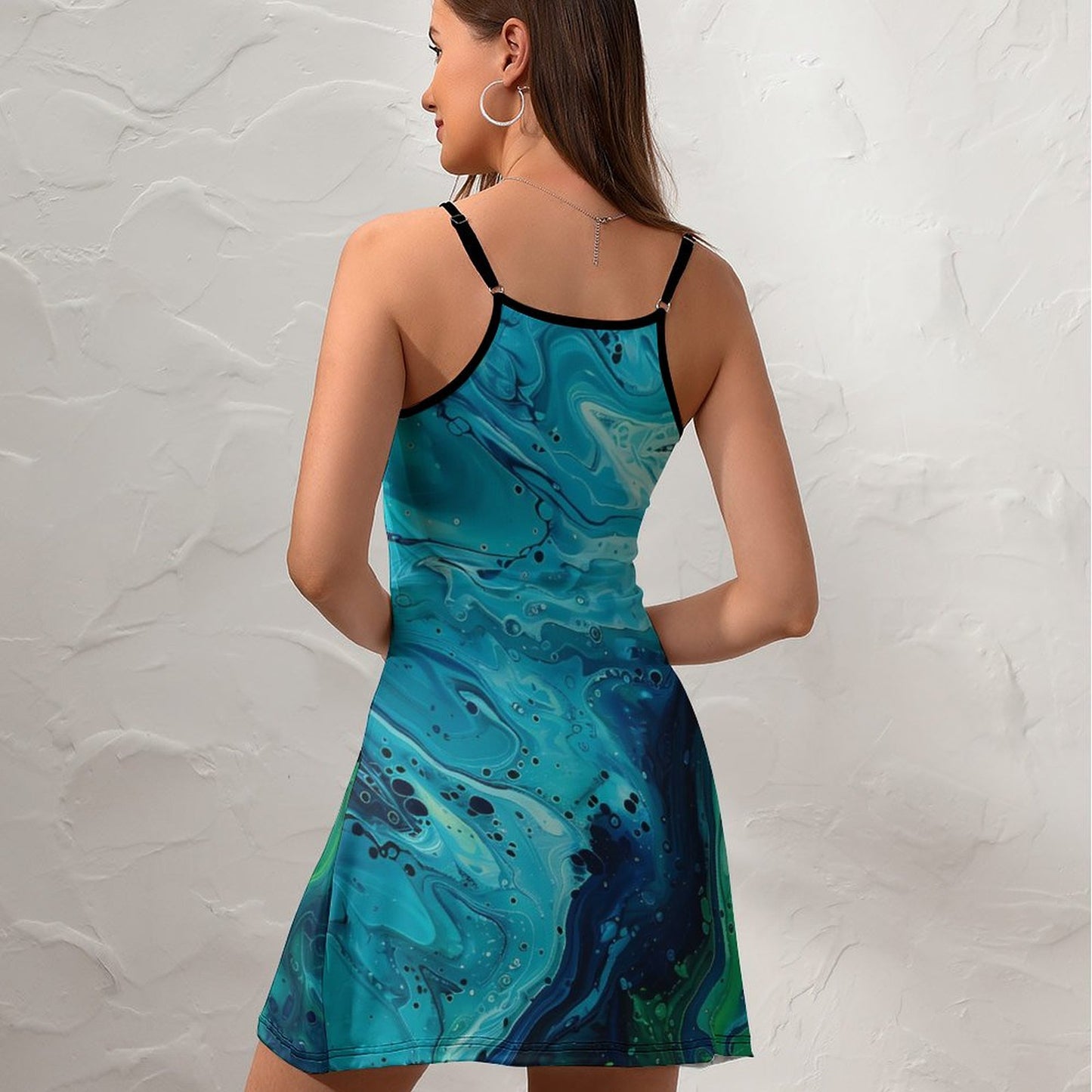 Green Abstract Sling Dress