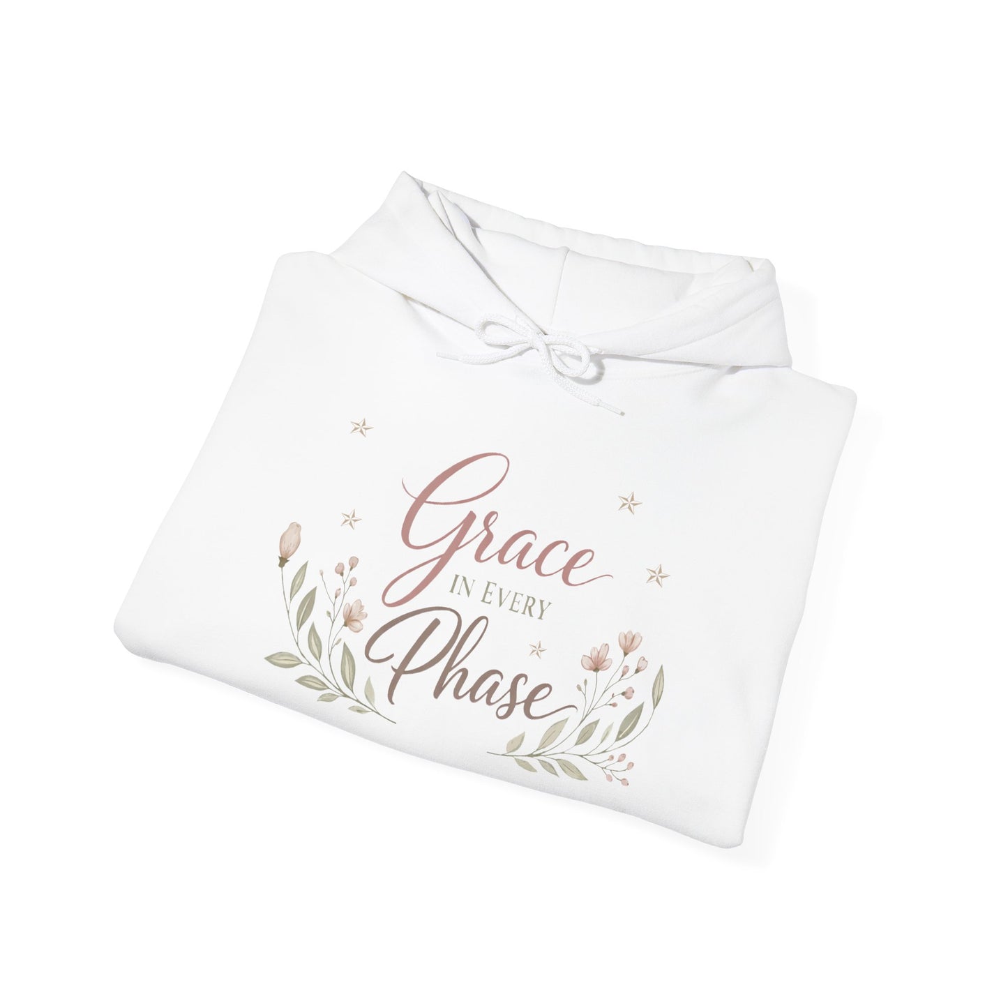 Grace in Every Phase Floral Hoodie for Women | Inspirational Comfort Pullover