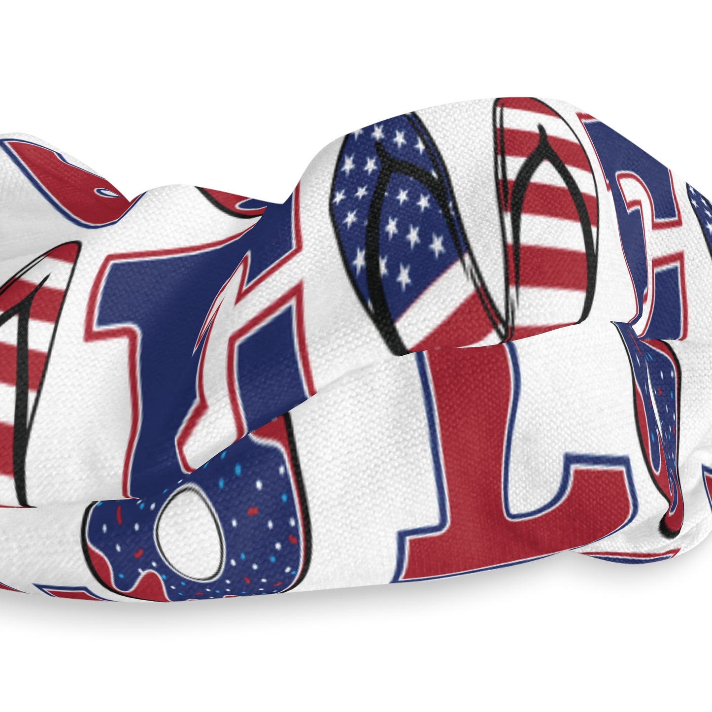 Patriotic Love Scrunchie, Hair Accessory, 4th of July Style, USA Themed Hair Tie, Red White Blue Hair Scrunchie, Gifts for Her