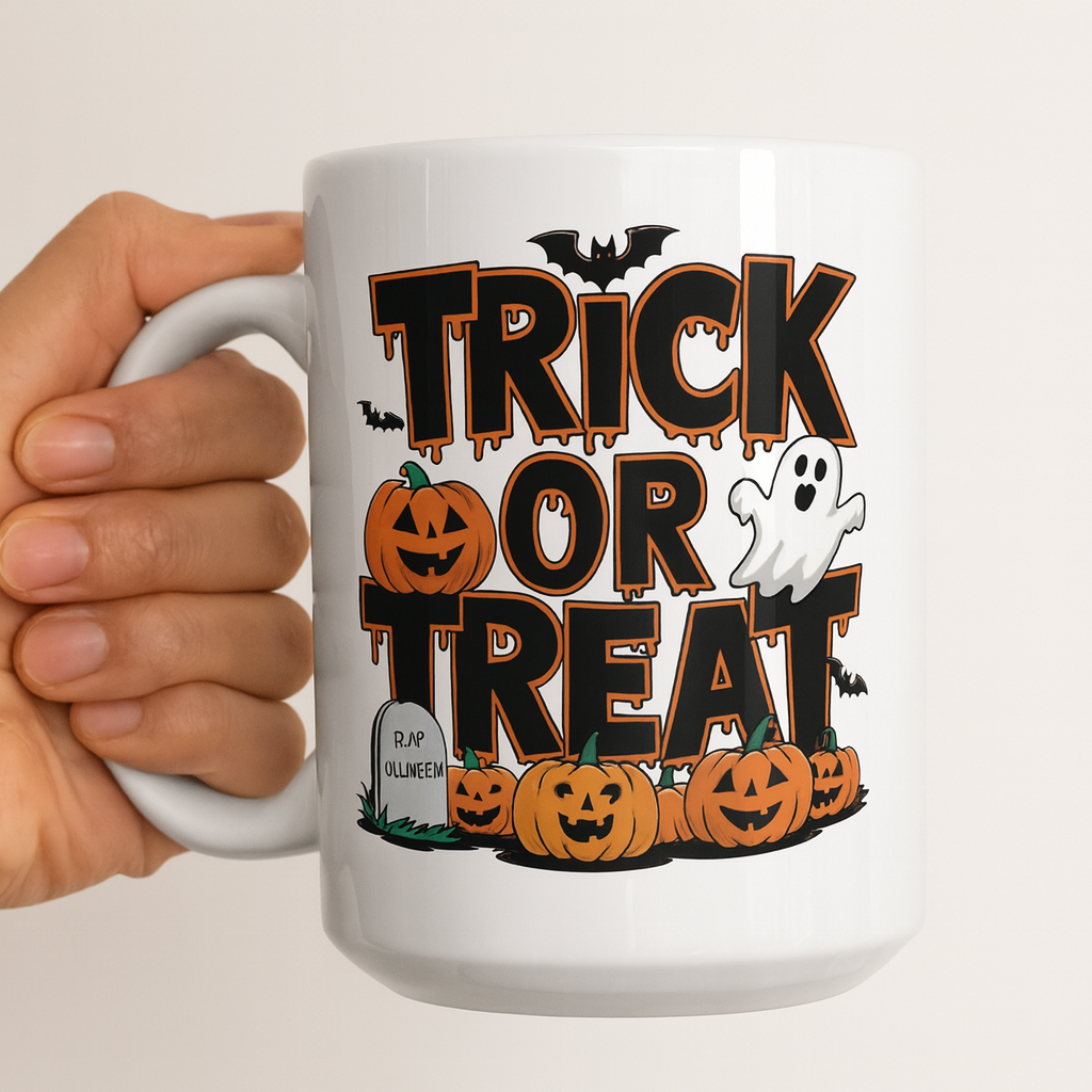 Halloween Trick or Treat Ceramic Mug | Fun Spooky Coffee Cup | Perfect Gift for Fall Celebrations, Halloween Party, Witch Lovers, [...]