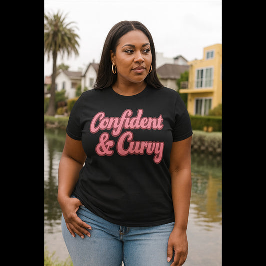Confident & Curvy Tee – Empowering Body Positive Shirt for Women