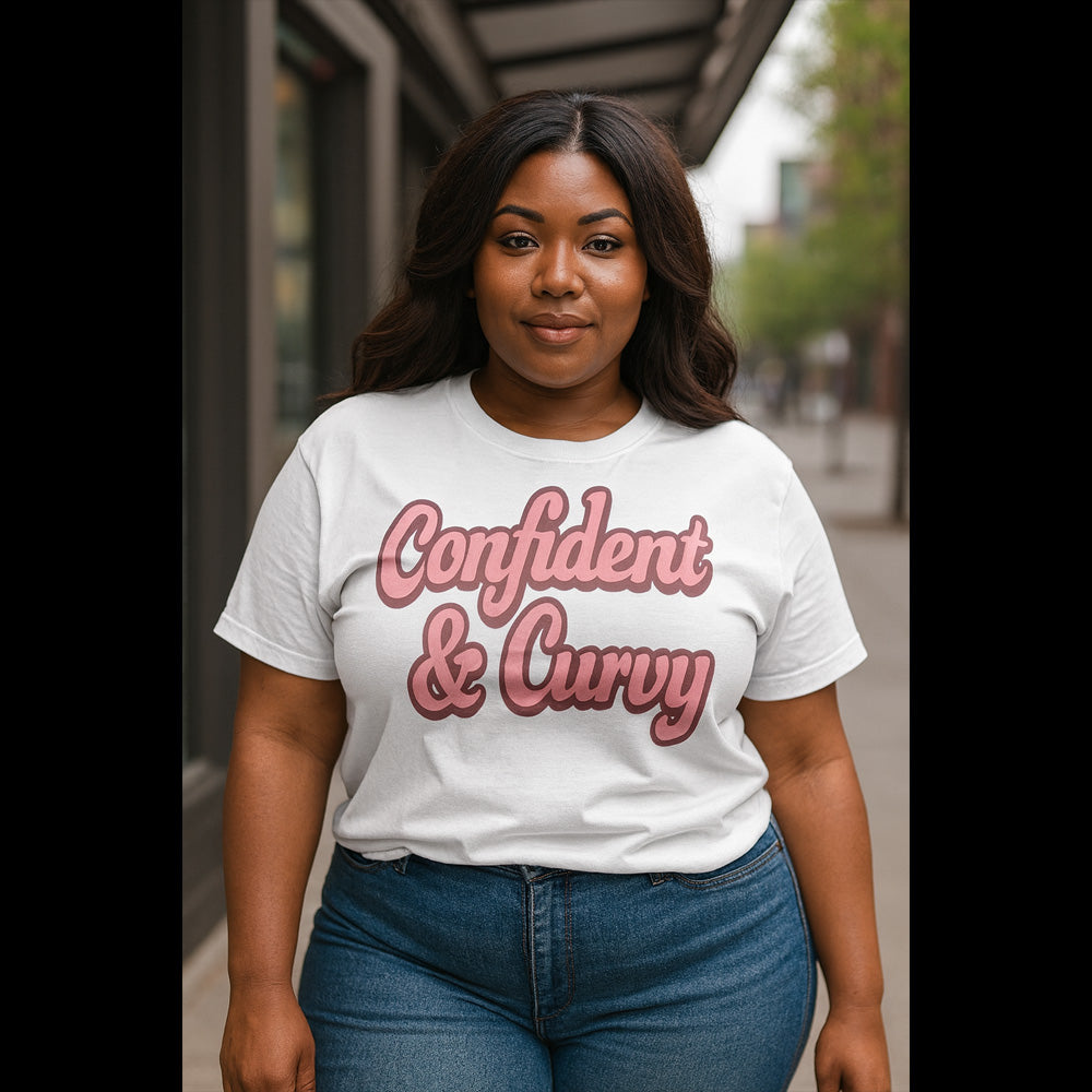 Confident & Curvy Tee – Empowering Body Positive Shirt for Women