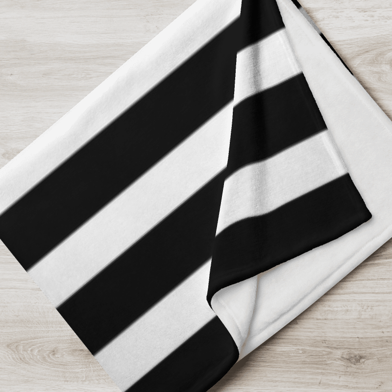 black and white stripe blanket